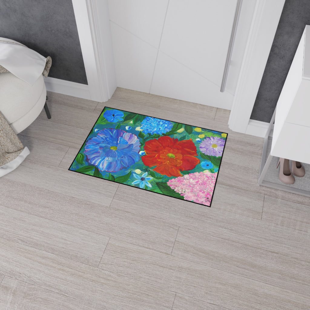 Floral Garden Heavy Duty Floor Mat — Bright Bloom Welcome Rug