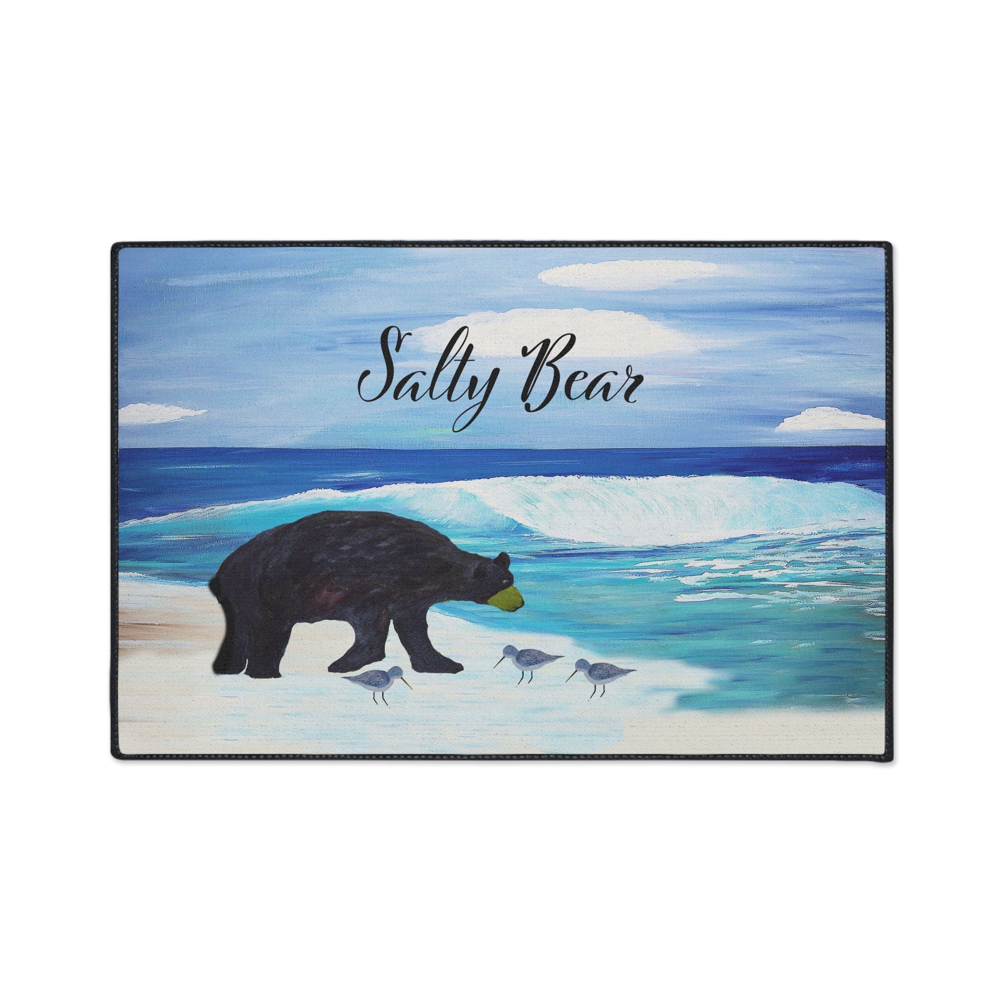 Coastal 'Salty Bear' Heavy-Duty Floor Mat — Beach Bear Welcome Mat