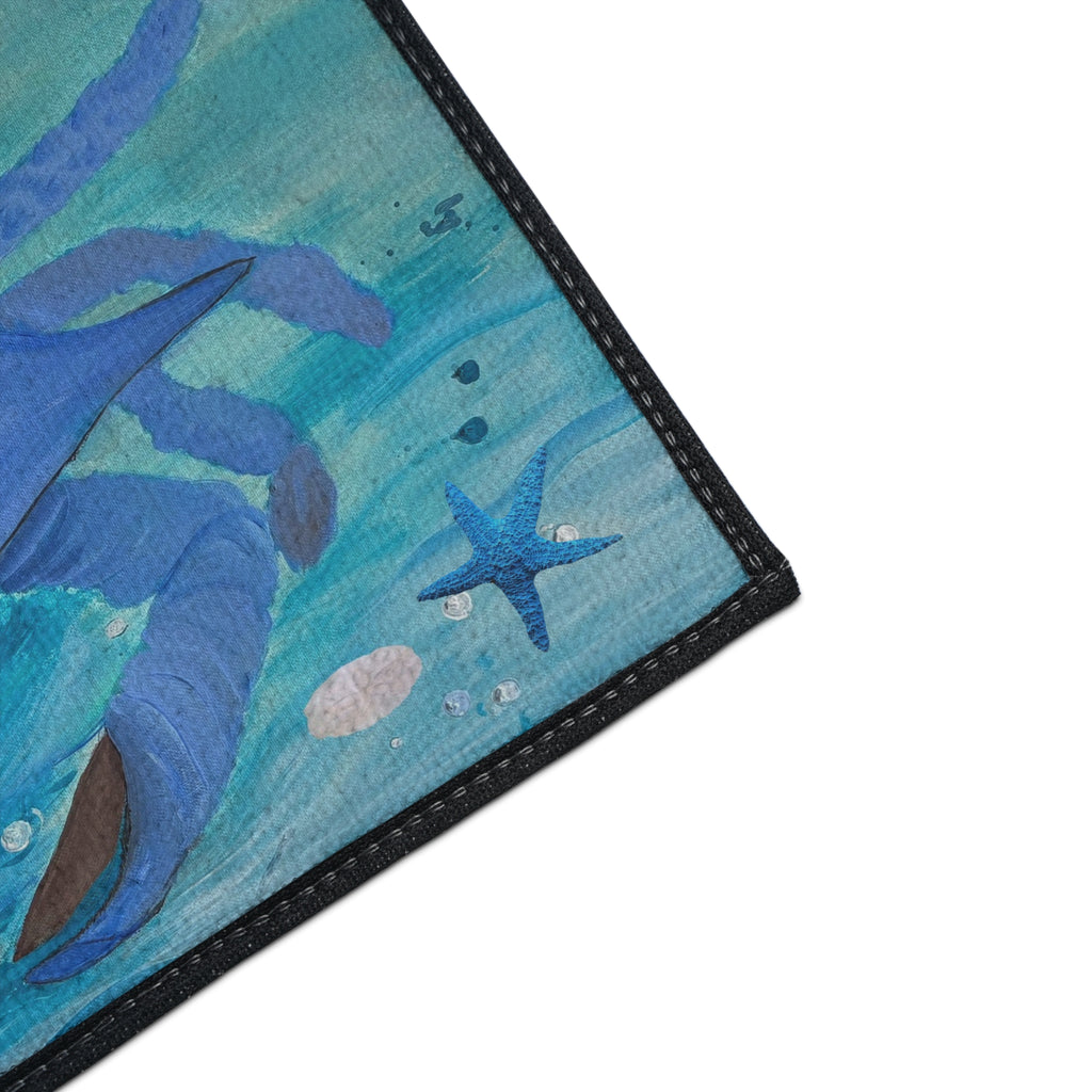 Blue Crab Beach Floor Mat – Coastal Ocean Decor Doormat