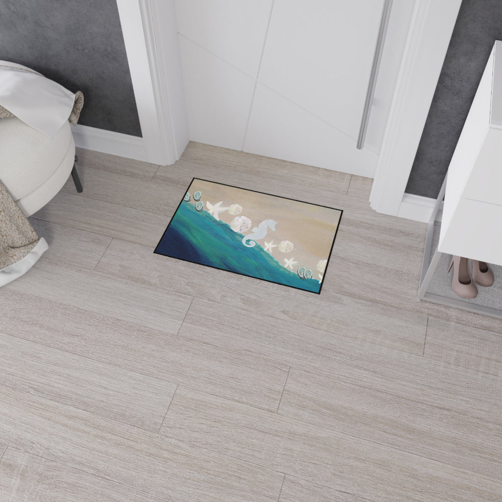 Coastal Seahorse Heavy-Duty Floor Mat