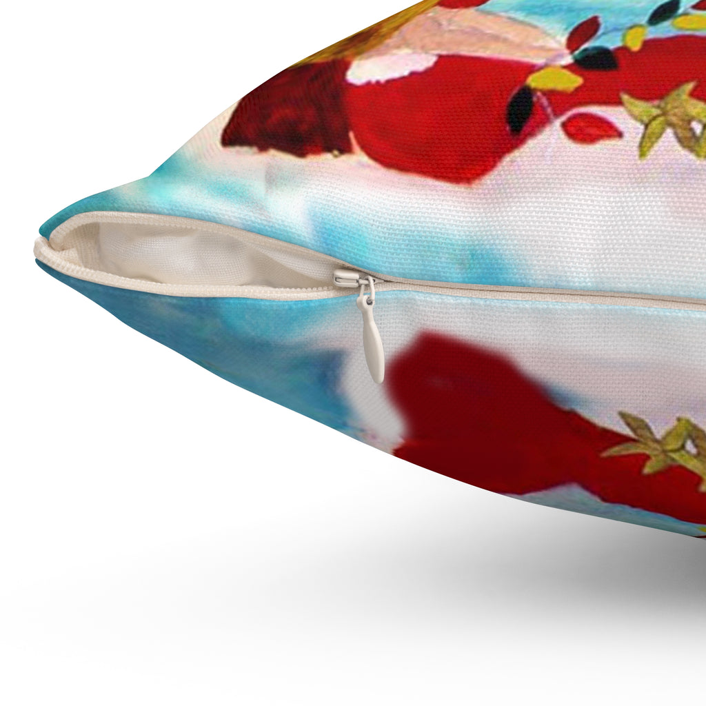 Christmas Coastal Pillow — 'Merry Christmas' Tropical Santa Decorative Throw Pillow