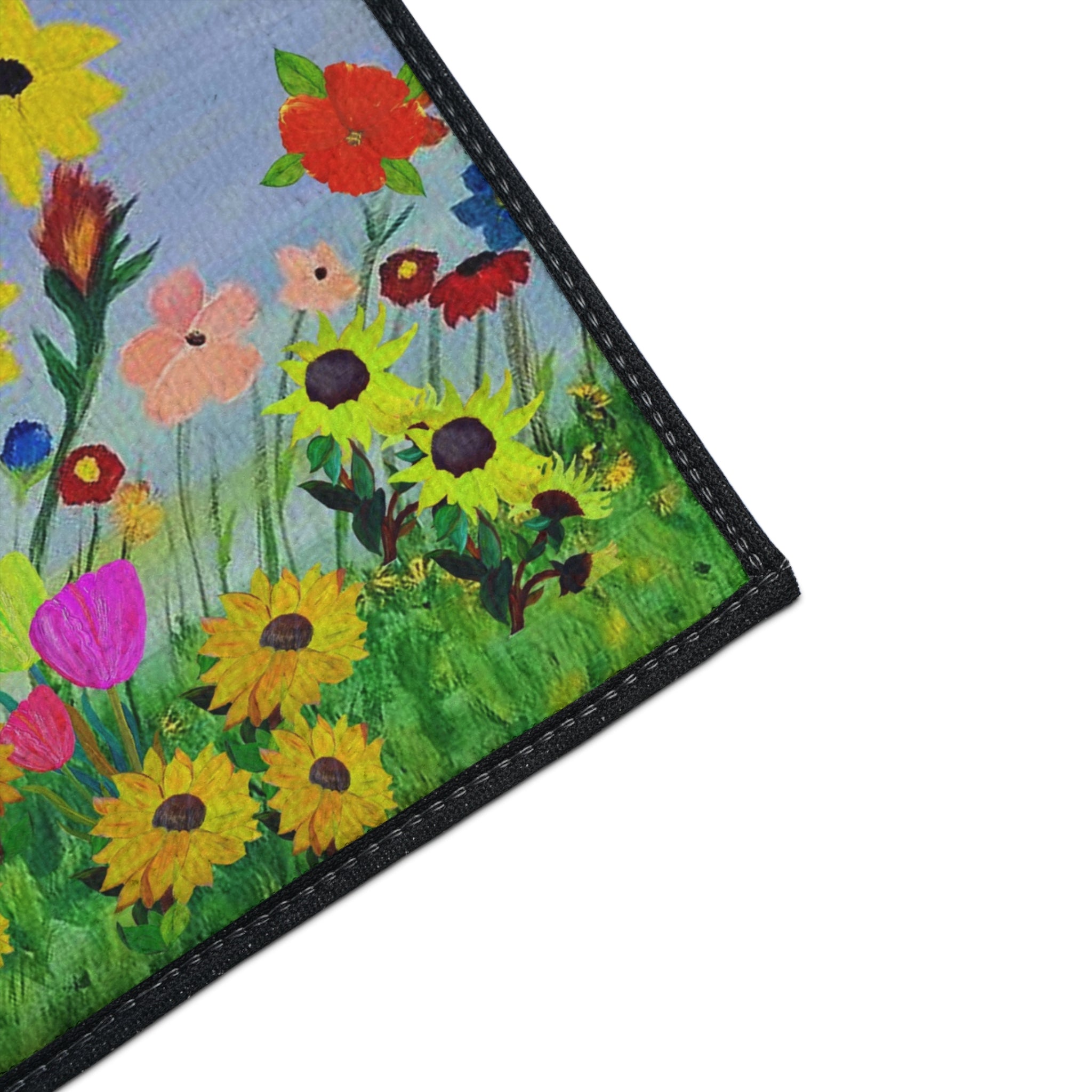 Gnome in Wildflower Garden Heavy Duty Floor Mat