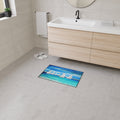 Sailboat Seascape Heavy-Duty Floor Mat — Coastal Nautical Entry Rug