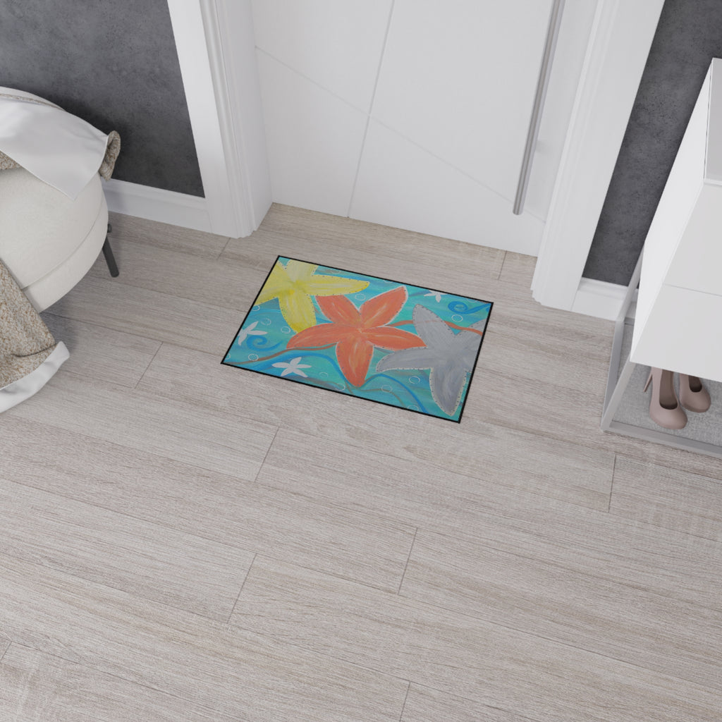 Starfish Beach Floor Mat — Colorful Coastal Doormat