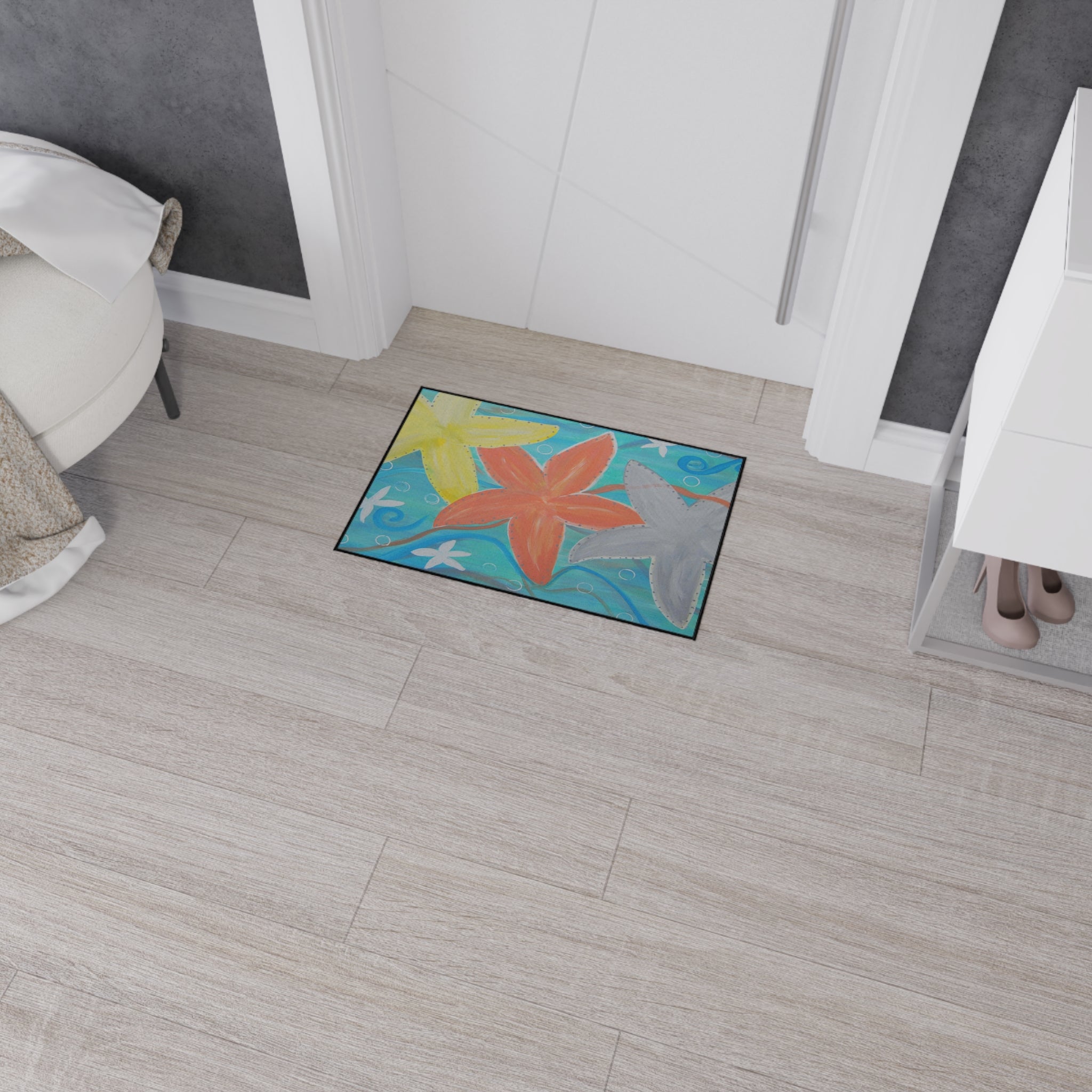 Starfish Beach Floor Mat — Colorful Coastal Doormat