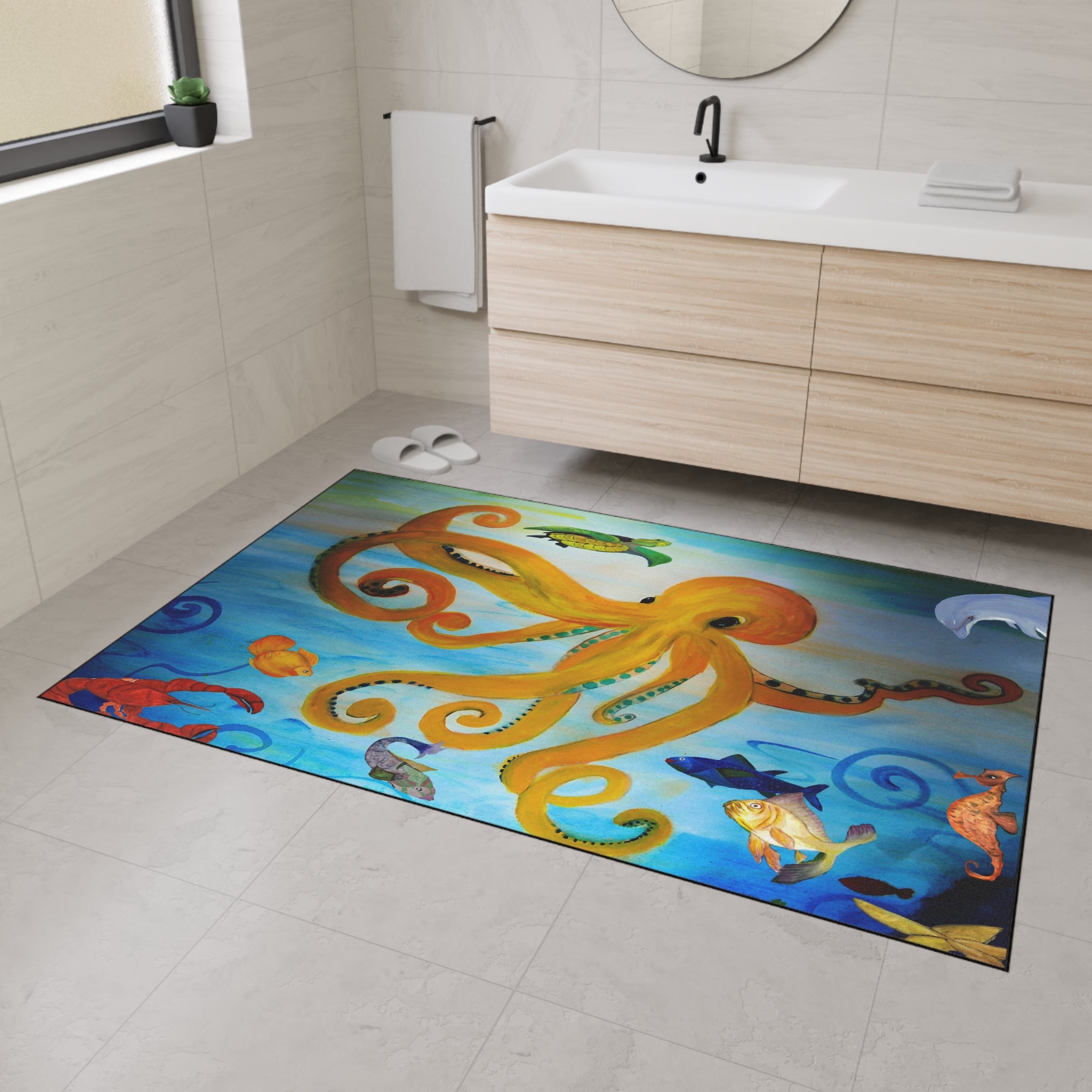 Octopus Ocean Floor Mat — Heavy Duty Waterproof Entry Rug