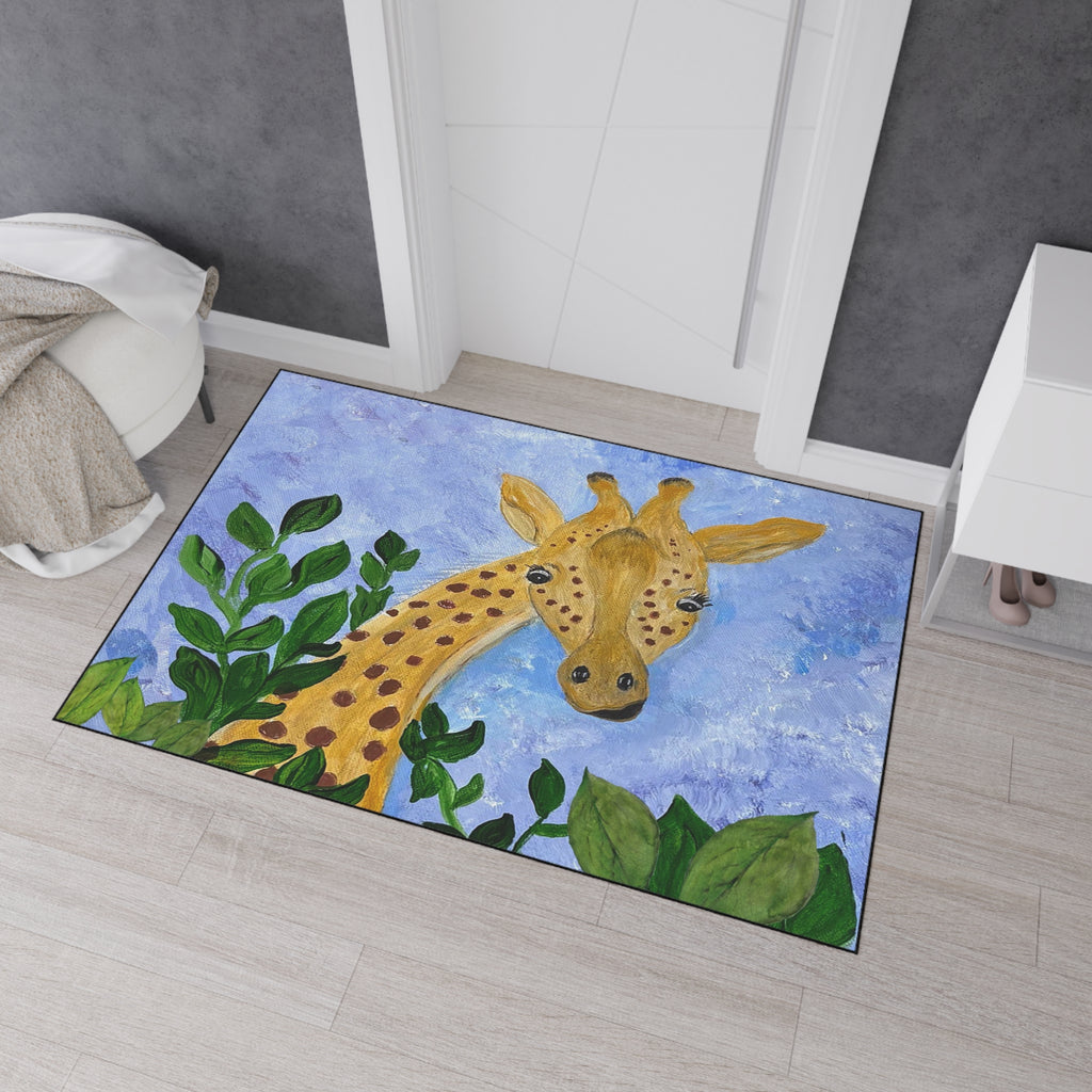 Giraffe Garden Heavy-Duty Floor Mat — Playful Safari Doormat for Kids’ Rooms & Entryways