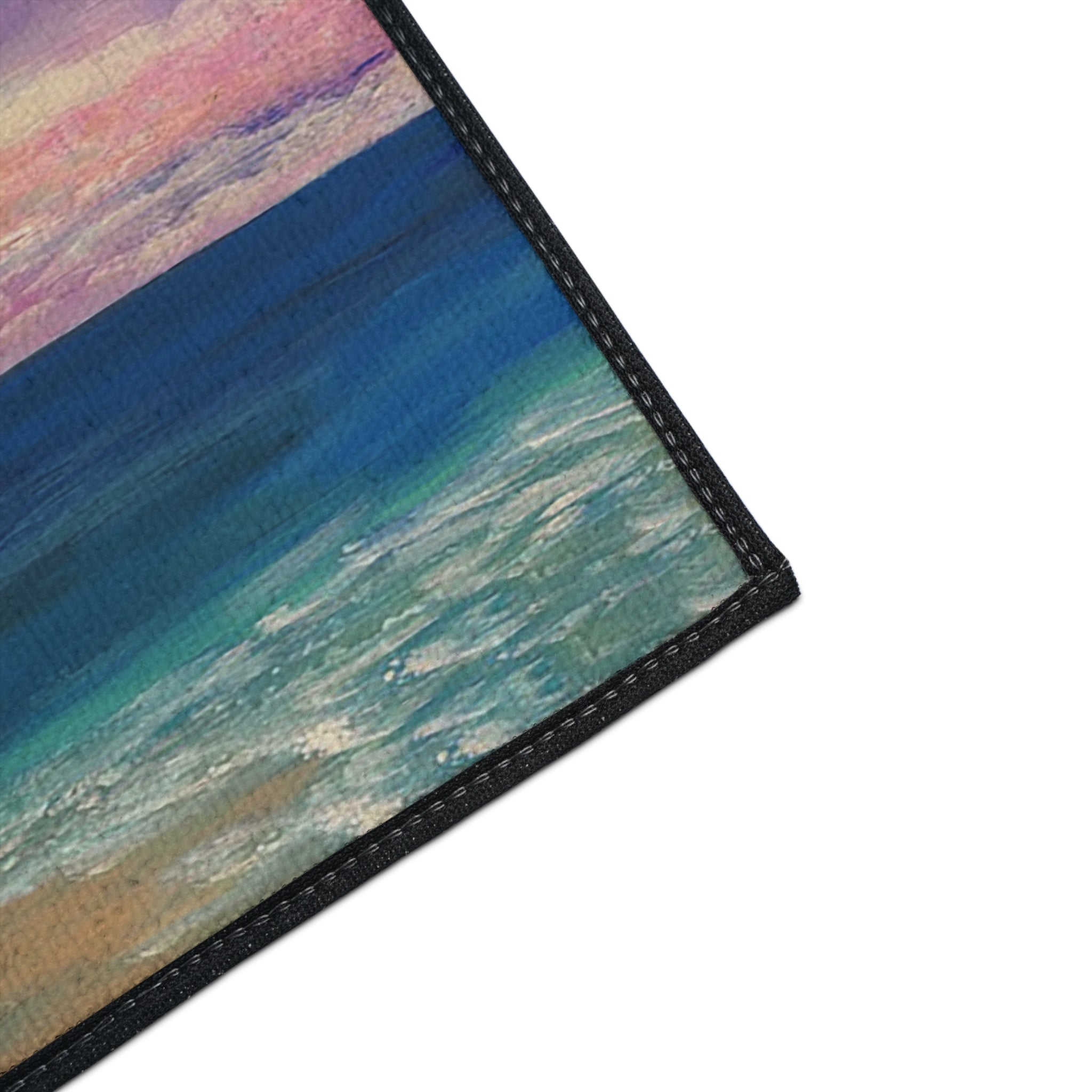 Coastal Sunset Floor Mat — Heavy-Duty Ocean Beach Entrance Rug