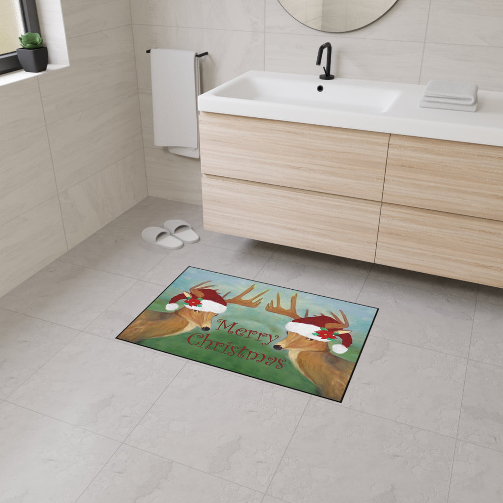 Christmas Deer Floor Mat — Merry Christmas Holiday Doormat
