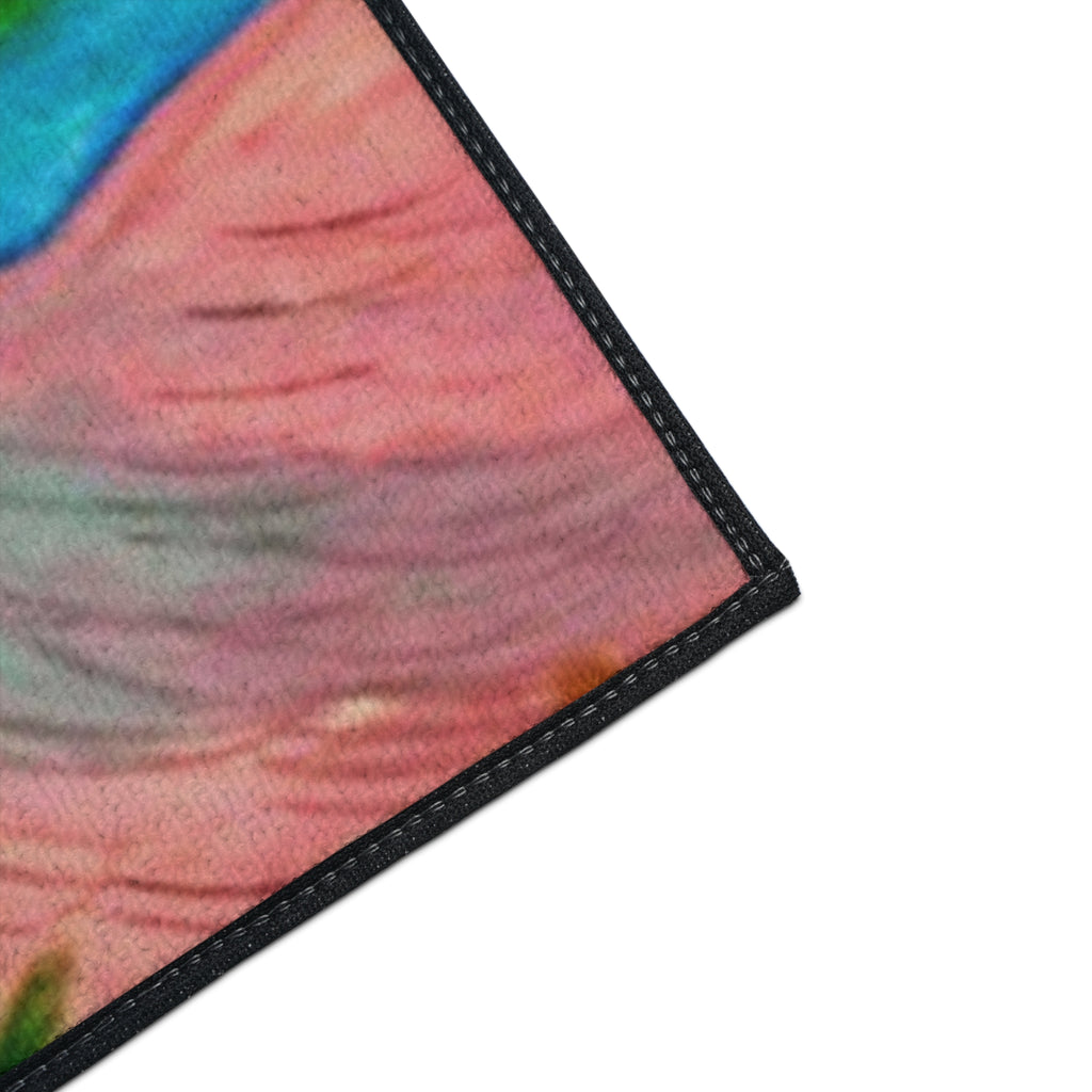 Flamingo Tropical Heavy Duty Floor Mat — Colorful Pink Birds Doormat