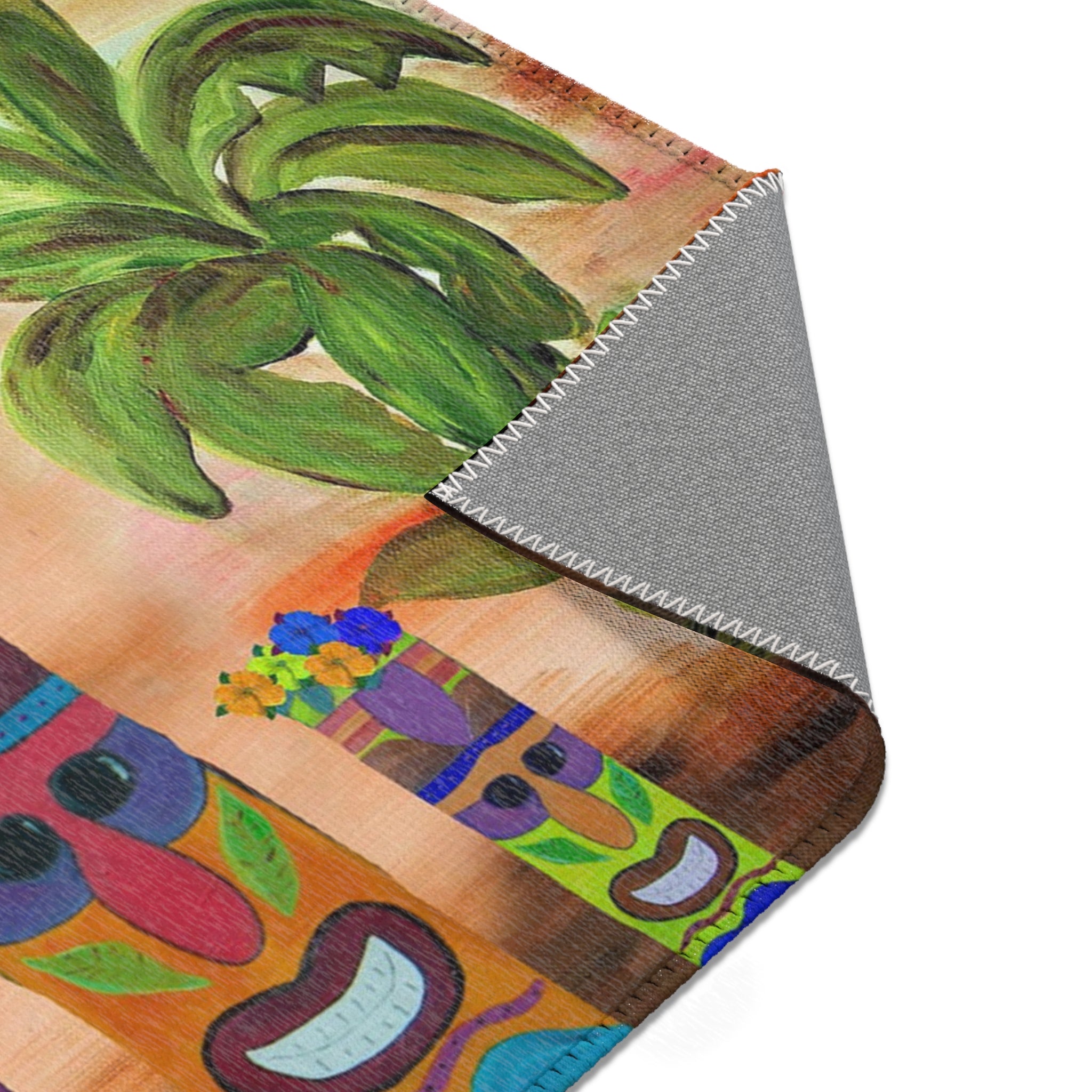Tiki Trio Area Rug — Tropical Palm Beach Doormat