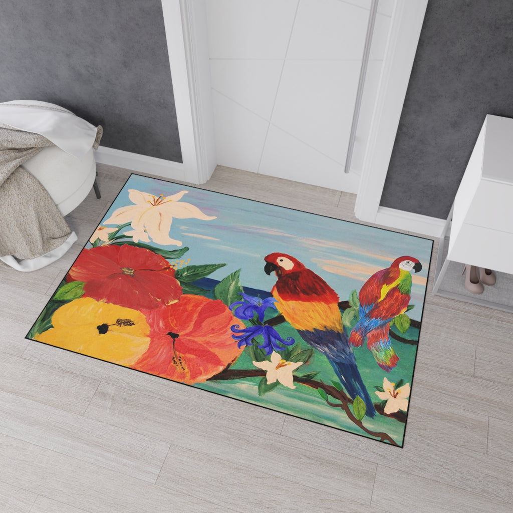Tropical Parrot Door Mat — Heavy Duty Floral Floor Mat