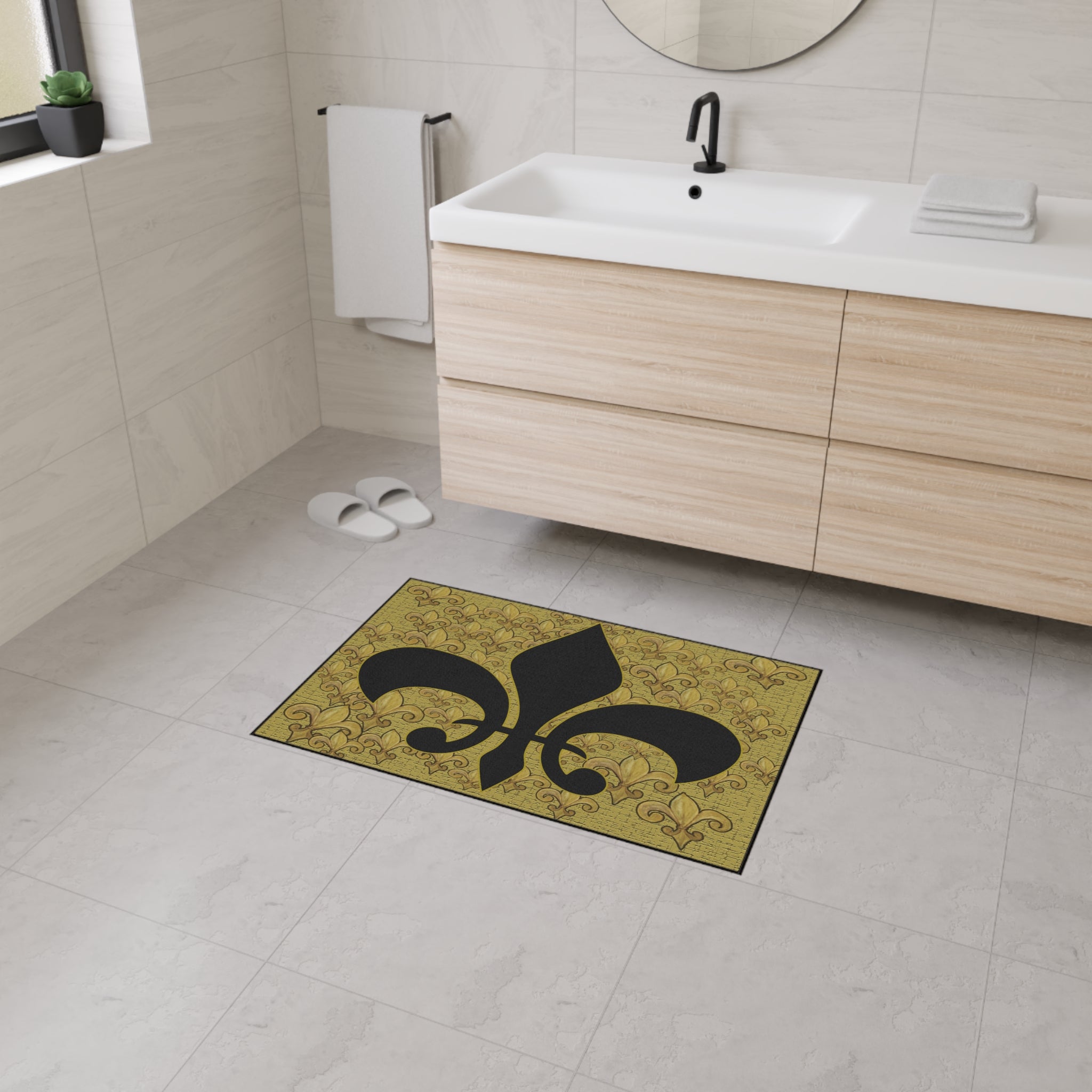 Fleur-de-Lis Heavy Duty Floor Mat – Durable Entry Rug with Classic French Emblem