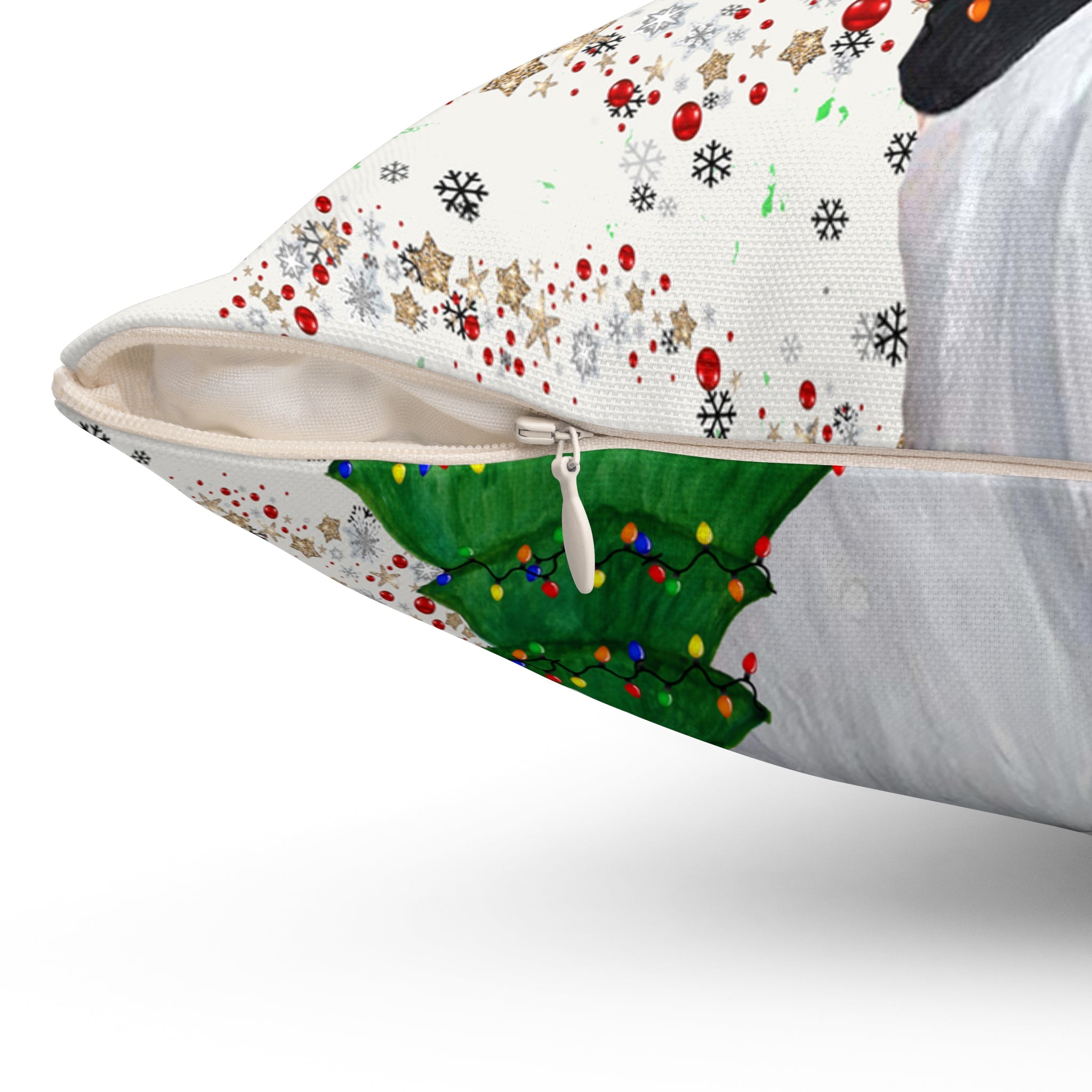 Merry Christmas Gnome Throw Pillow – Holiday Decorative Cushion with Festive Lights