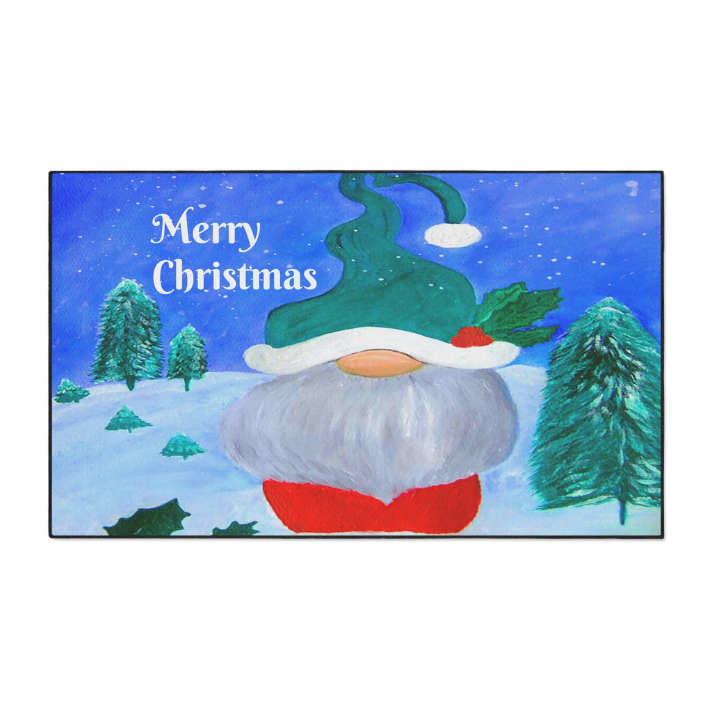 Christmas Gnome Heavy Duty Floor Mat – Merry Christmas Holiday Welcome Rug