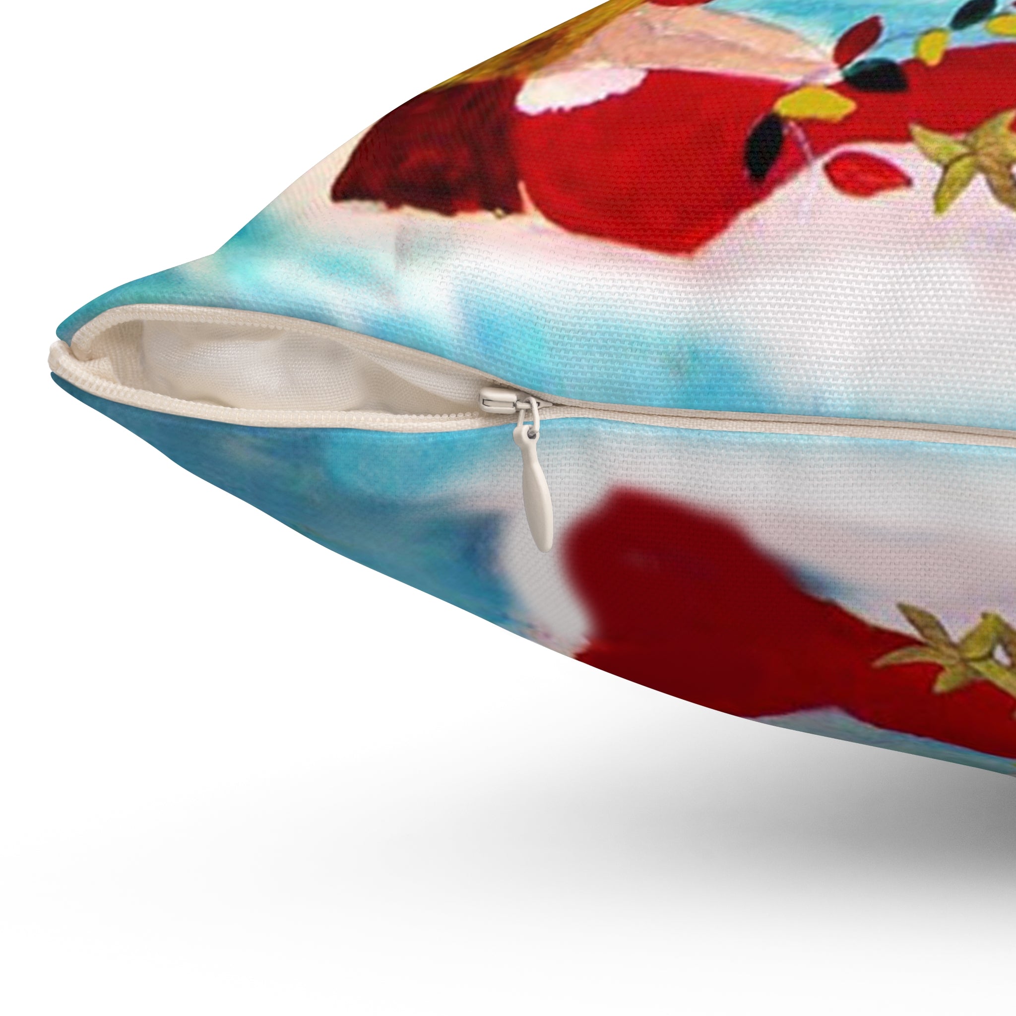 Christmas Coastal Pillow — 'Merry Christmas' Tropical Santa Decorative Throw Pillow
