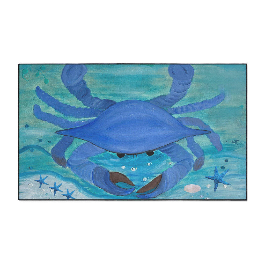 Blue Crab Beach Floor Mat – Coastal Ocean Decor Doormat