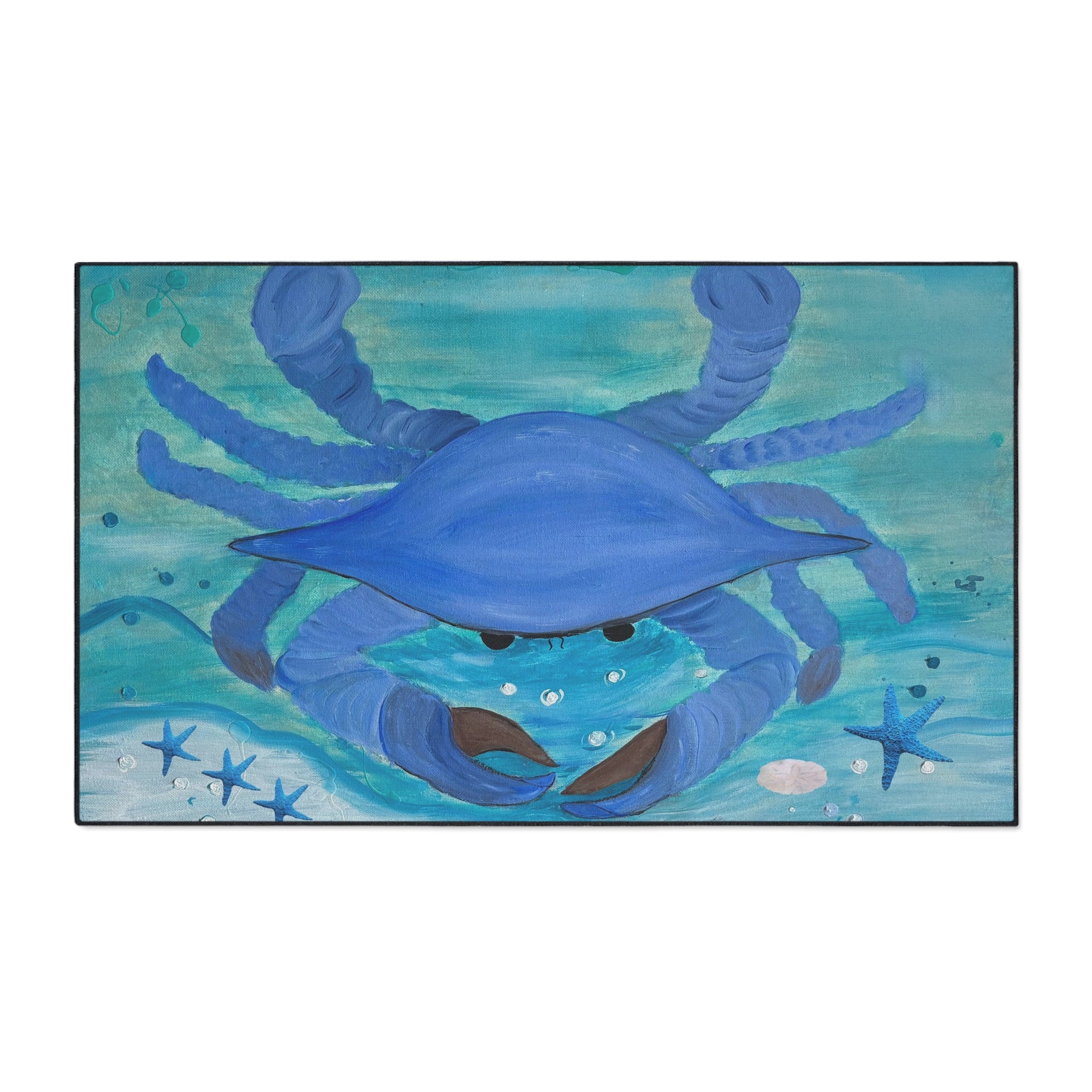 Blue Crab Beach Floor Mat – Coastal Ocean Decor Doormat