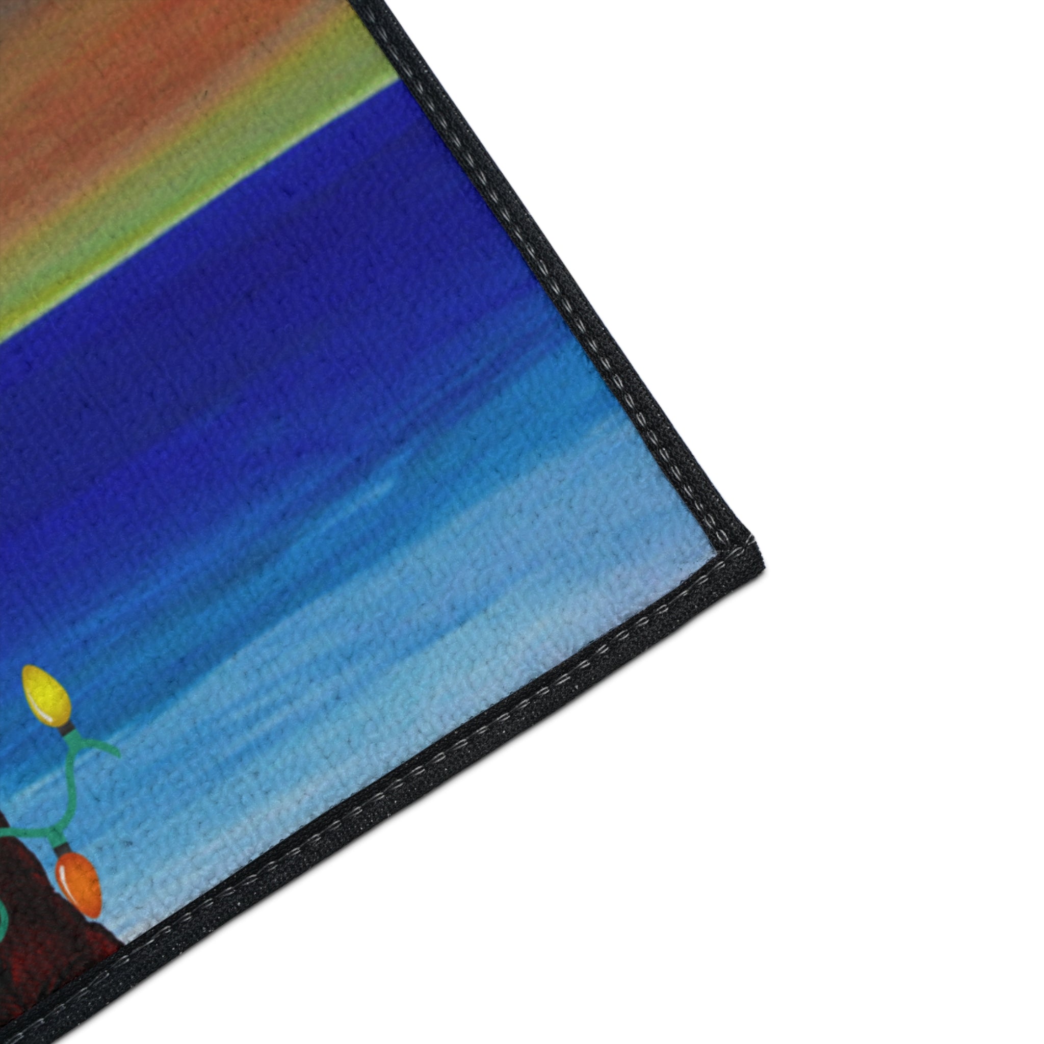 Christmas Beach Sasquatch Doormat — Holiday Palm Tree Welcome Mat