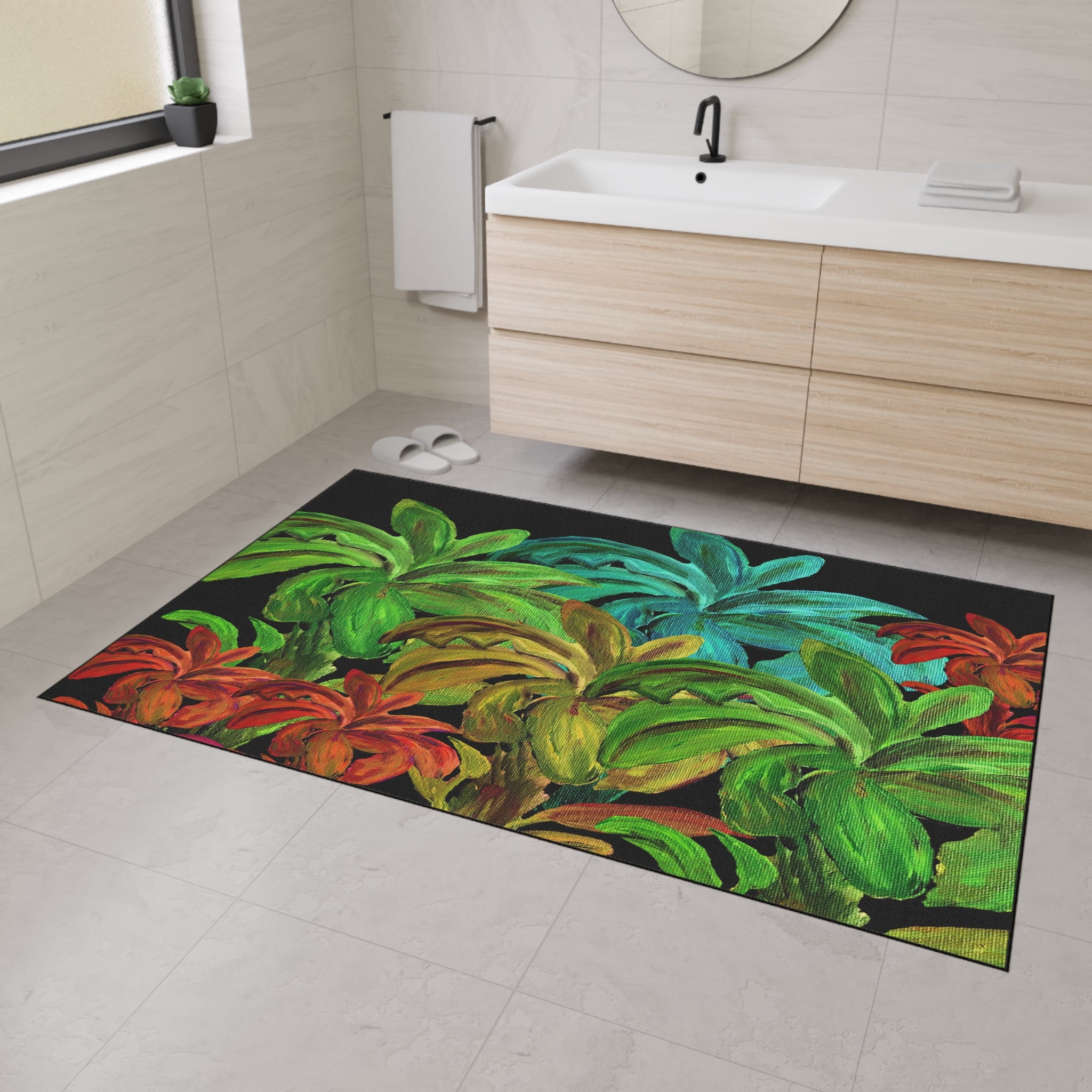 Tropical Palm Doormat — Colorful Heavy-Duty Floor Mat