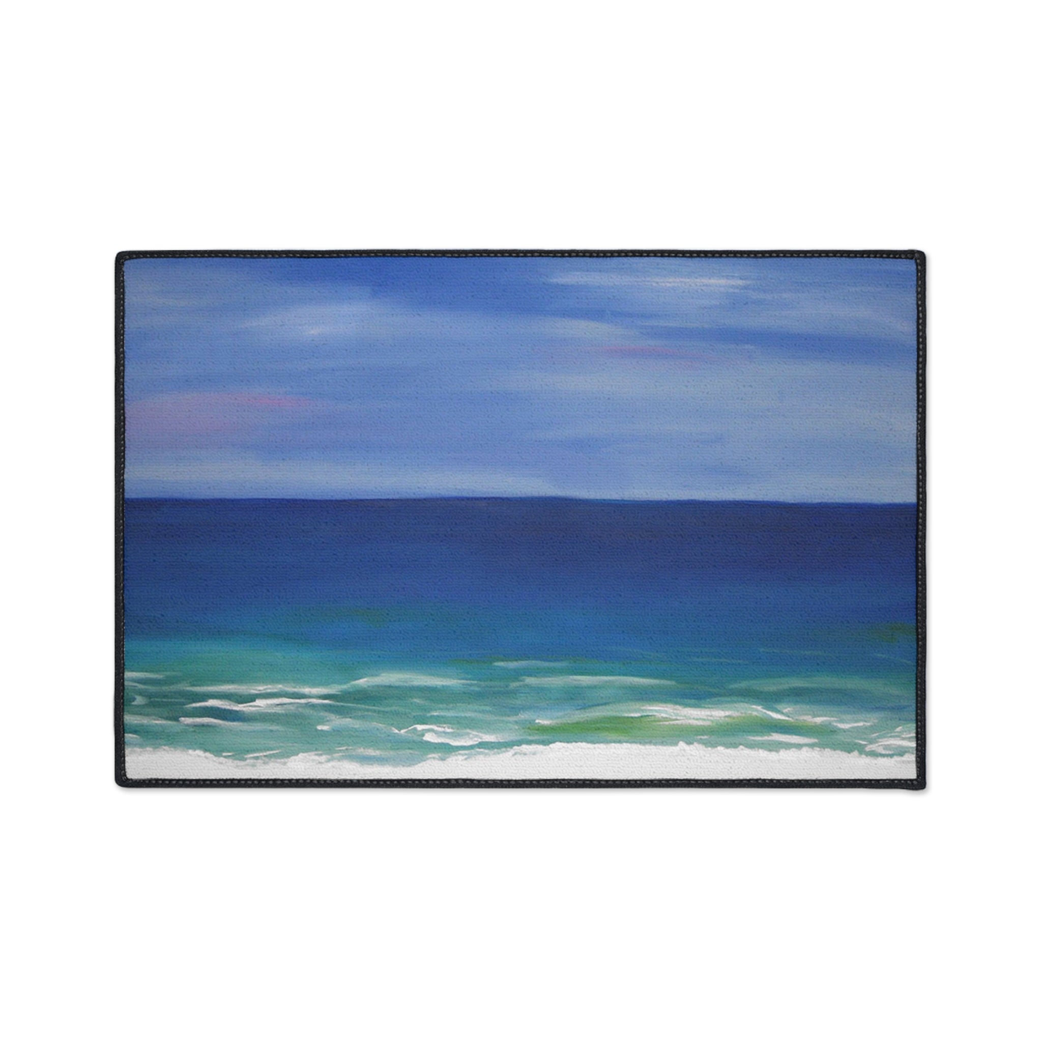 Coastal Beautiful Beach Heavy-Duty Floor Mat — Ocean Beach Seascape Entry Rug