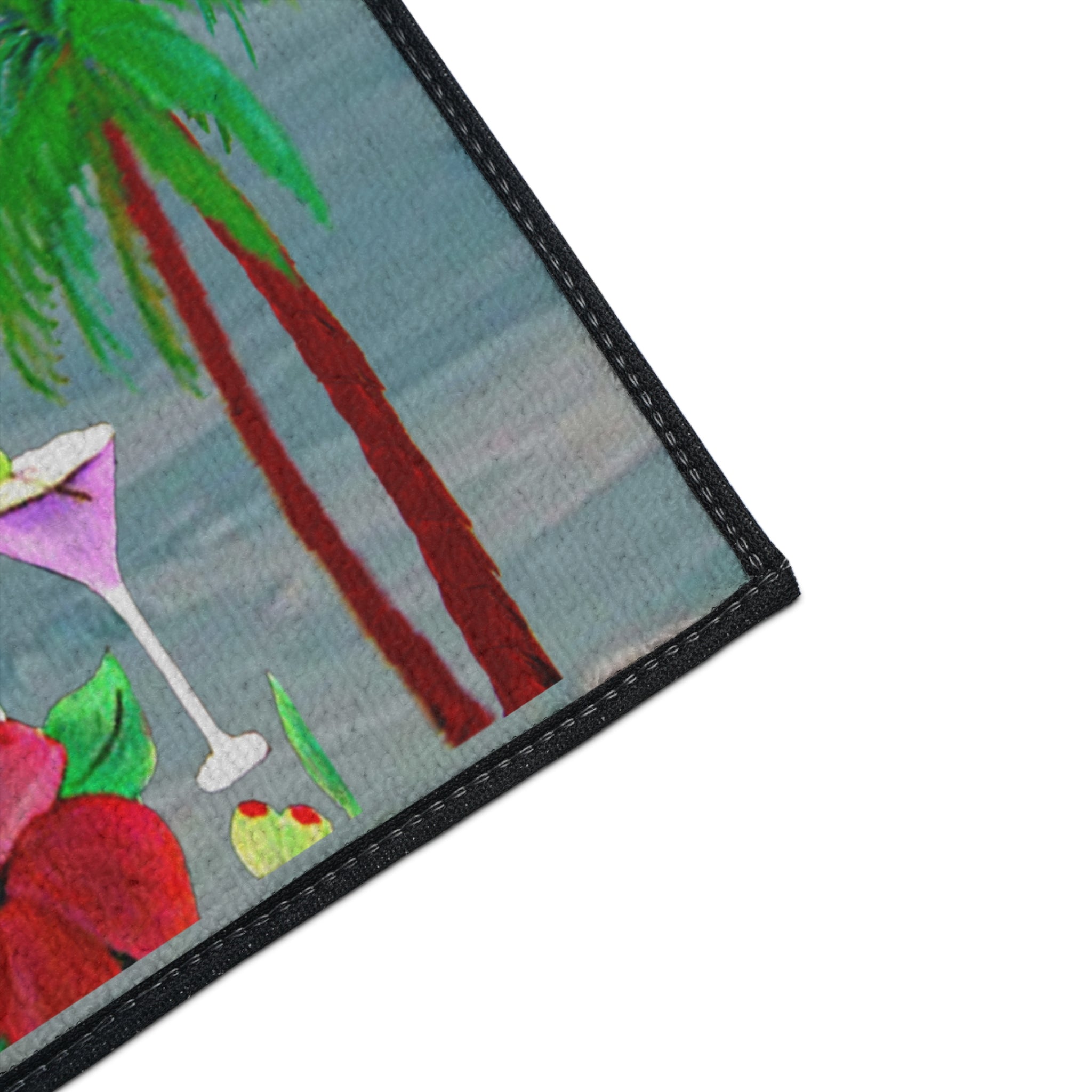 Parrot Bar Heavy Duty Floor Mat — "It's 5 O'Clock Somewhere" Tropical Parrot Drink Mat