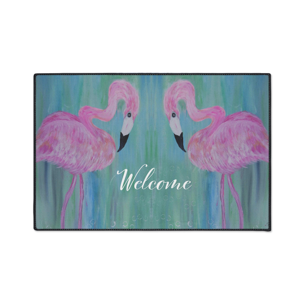 Flamingo Welcome Floor Mat — Heavy Duty Outdoor/Indoor Doormat