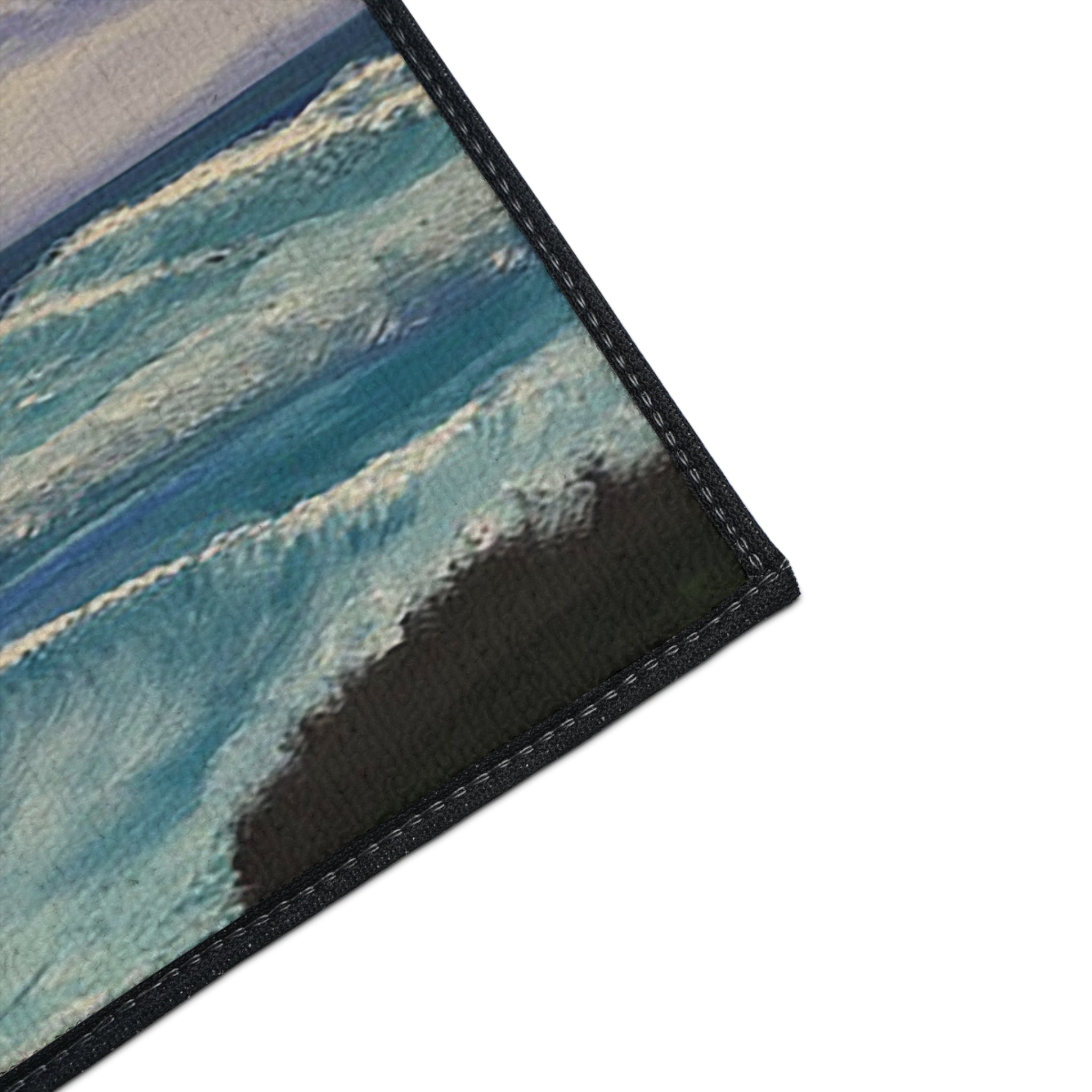 Ocean Waves Heavy-Duty Floor Mat — Coastal Seascape Doormat
