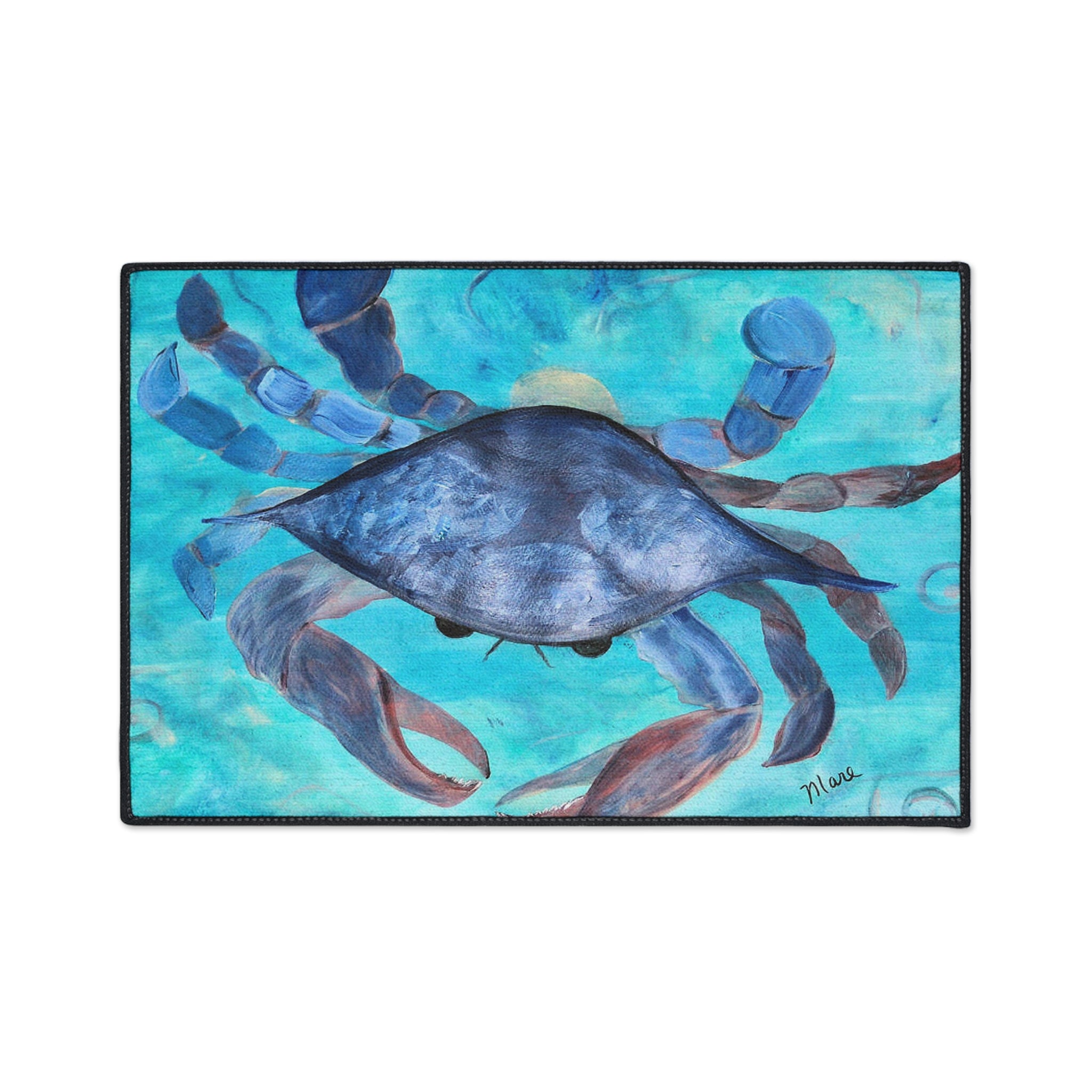 Blue Crab Coastal Floor Mat — Heavy Duty Ocean-Themed Doormat