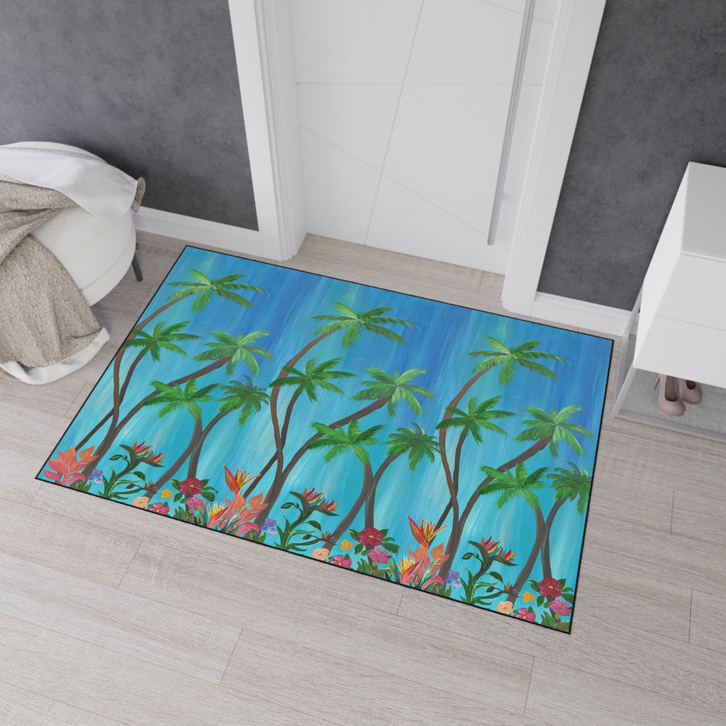 Tropical Palm Doormat — Heavy-Duty Outdoor Floor Mat