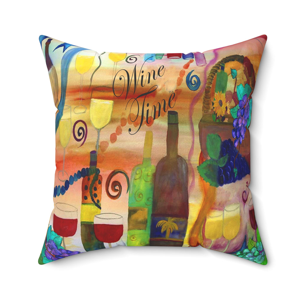 Wine Time Decorative Pillow