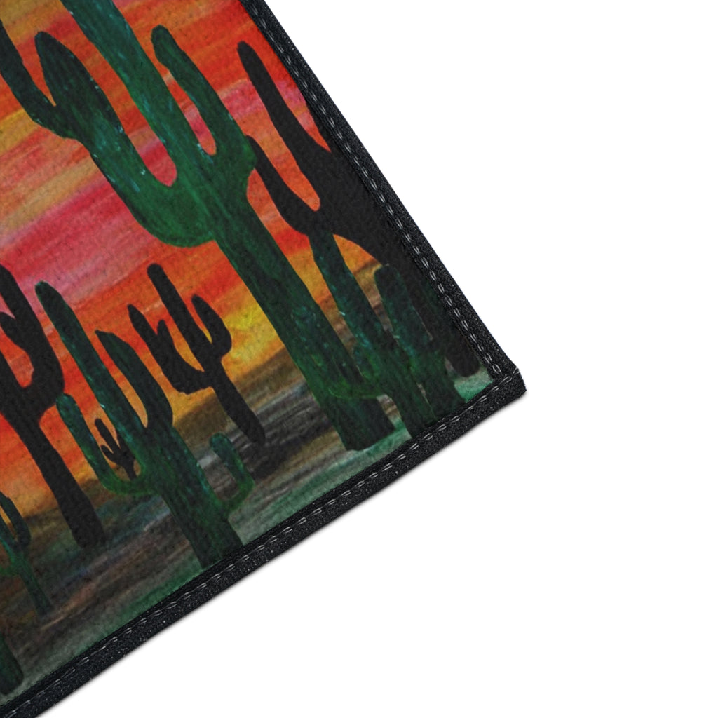 Desert Sunset Cactus Floor Mat