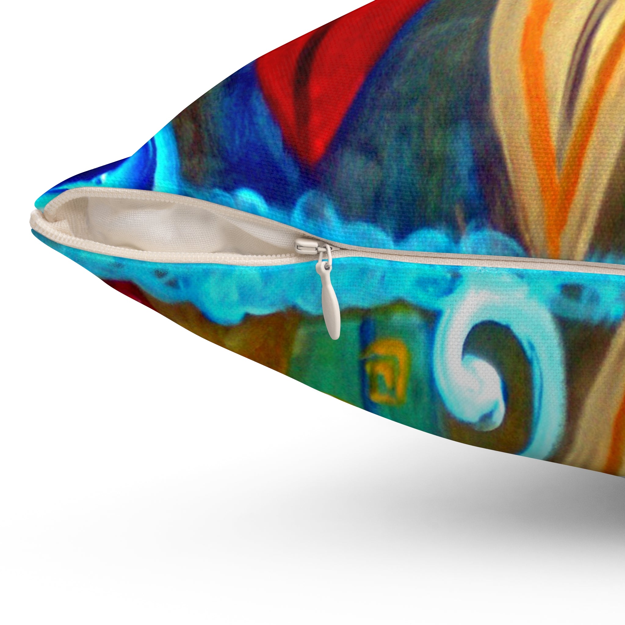 Surfboard Art Decorative Pillow — Colorful Tropical Beach Throw Pillow