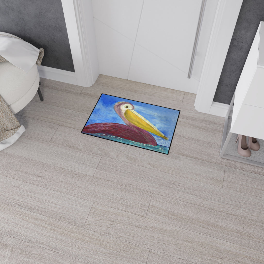 Pelican Art Floor Mat — Heavy-Duty Coastal Welcome Rug