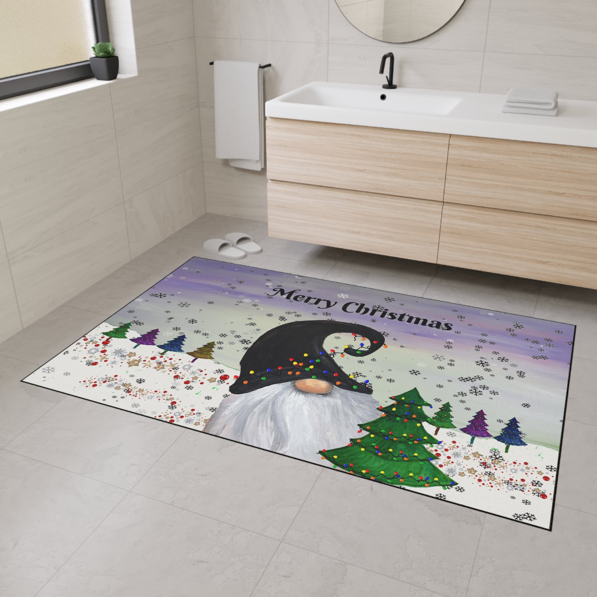 Christmas Gnome Floor Mat – Merry Christmas Holiday Doormat