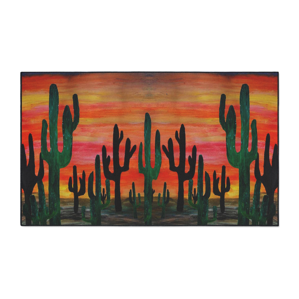 Desert Sunset Cactus Floor Mat