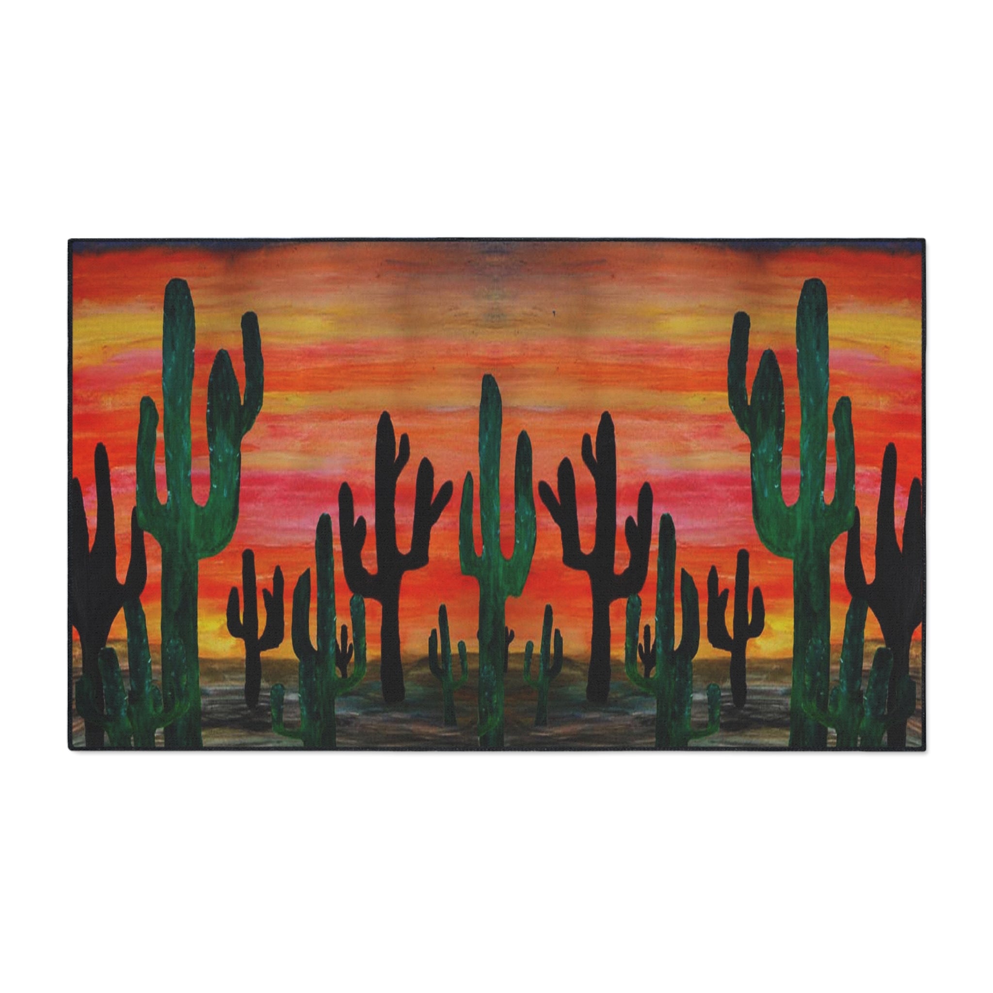 Desert Sunset Cactus Floor Mat