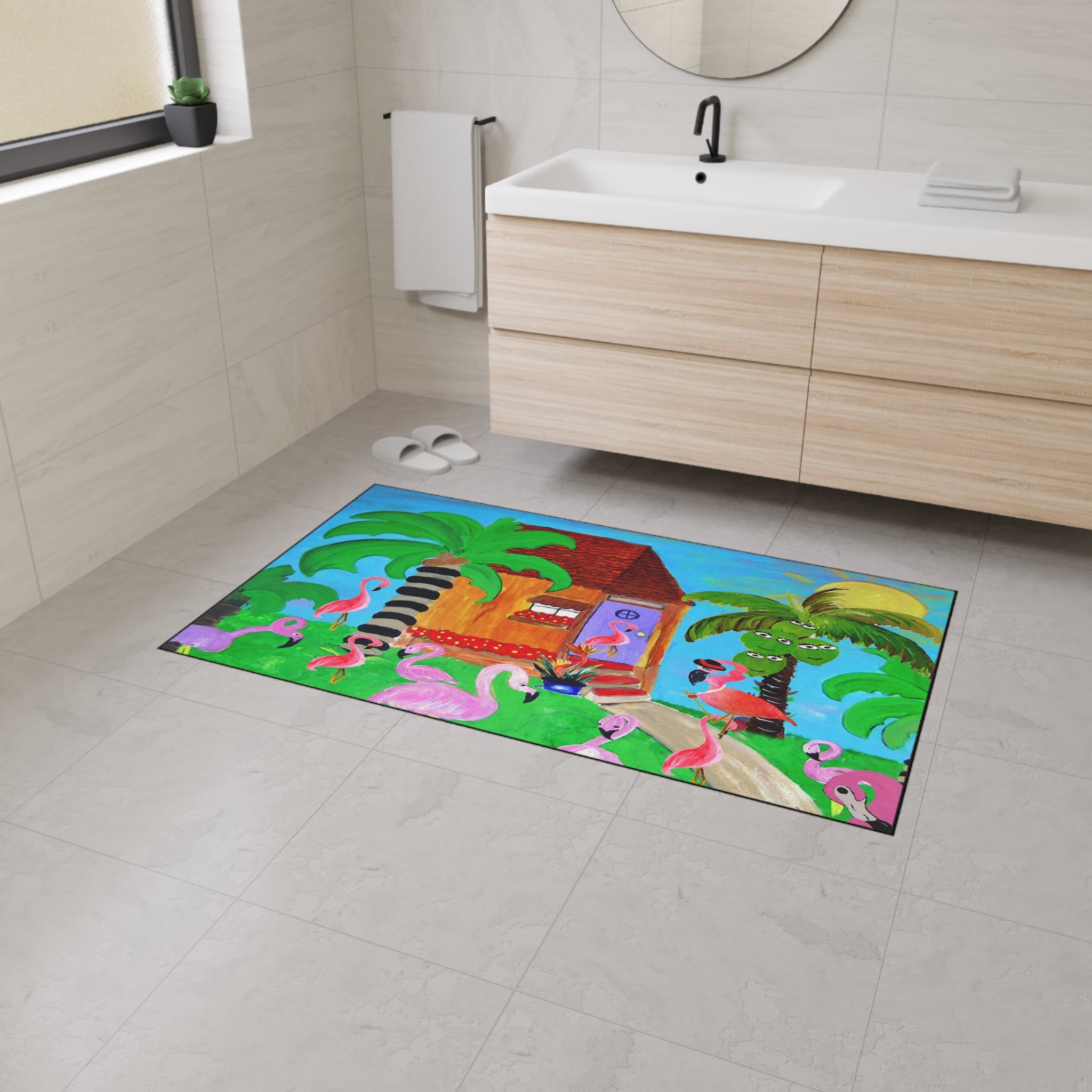 Tropical Flamingo Doormat — Heavy Duty Outdoor/Indoor Floor Mat