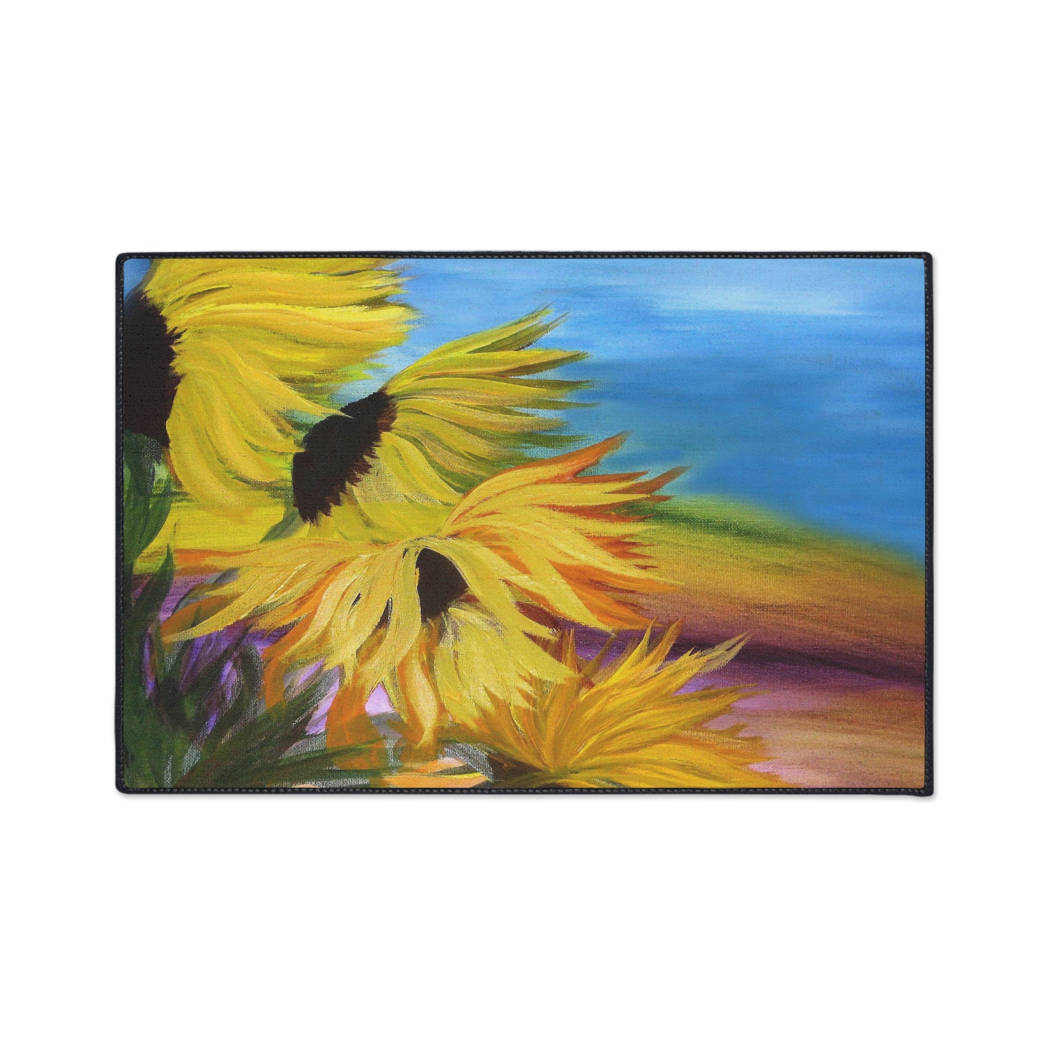 Sunflower Field Heavy-Duty Floor Mat — Vibrant Outdoor/Indoor Welcome Rug