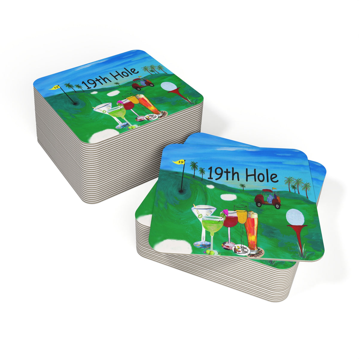 Golf 19th hole drink Coasters (50, 100 pcs)