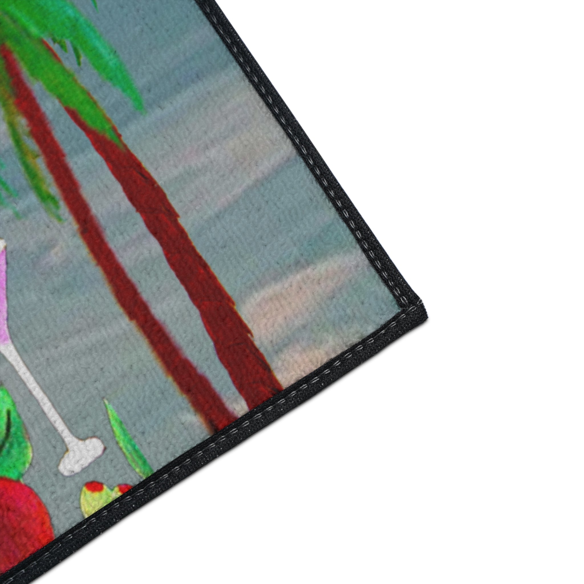 Parrot Bar Heavy Duty Floor Mat — "It's 5 O'Clock Somewhere" Tropical Parrot Drink Mat