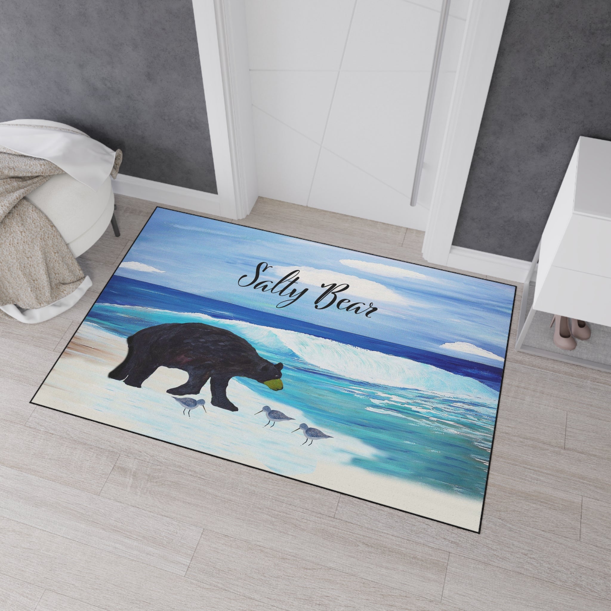 Coastal 'Salty Bear' Heavy-Duty Floor Mat — Beach Bear Welcome Mat