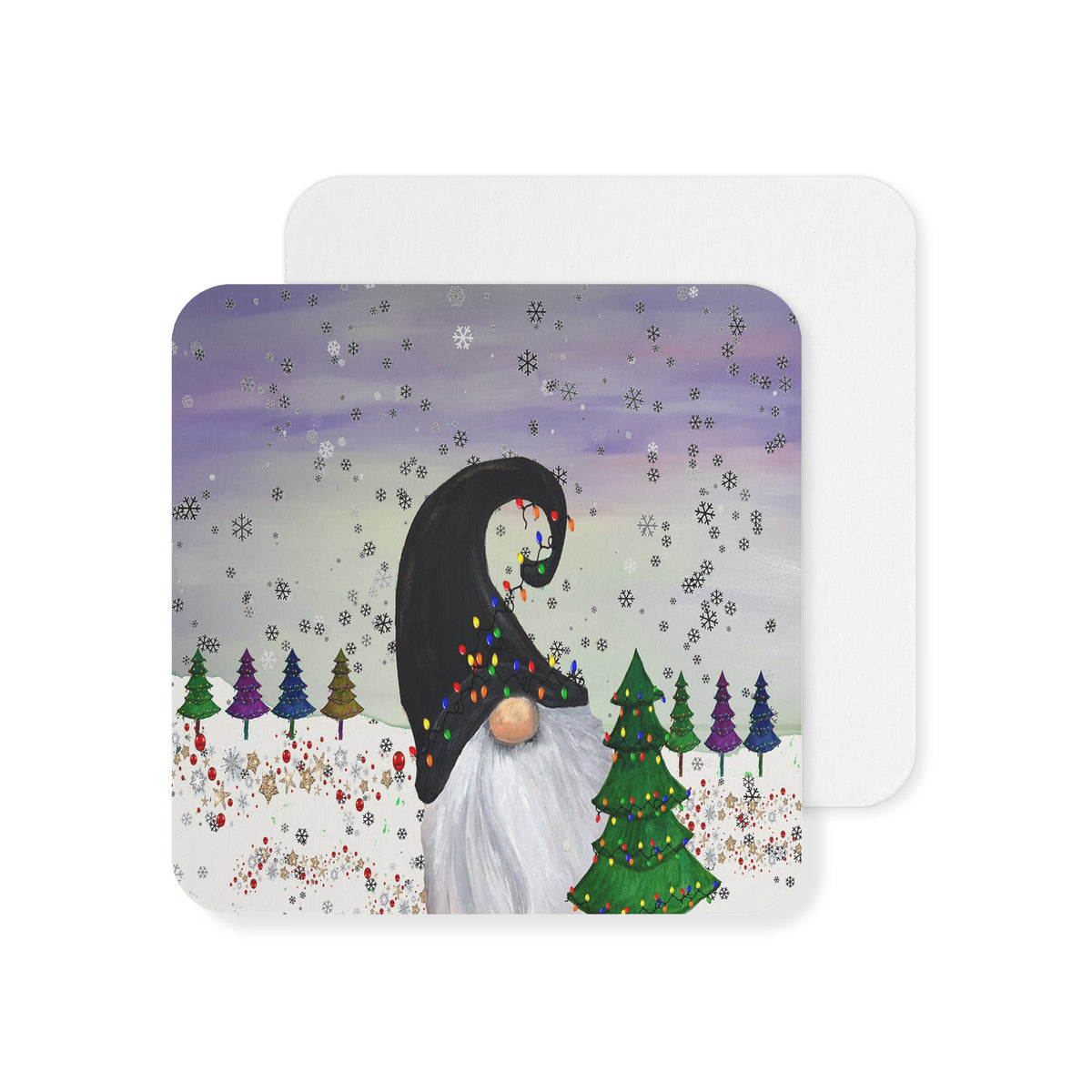Christmas Gnome Coasters – Festive Holiday Drink Coasters (Set of 50/100)