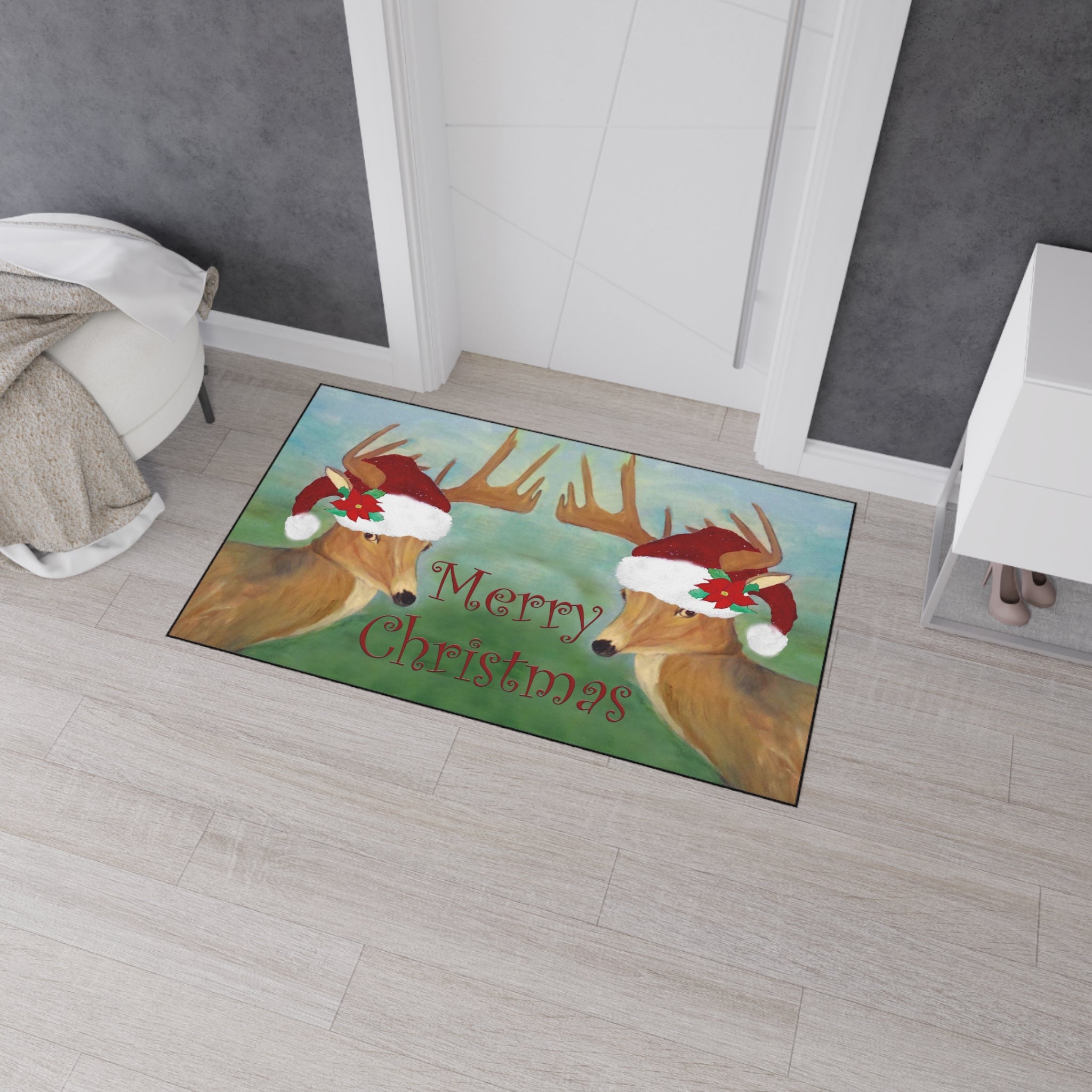 Christmas Deer Floor Mat — Merry Christmas Holiday Doormat