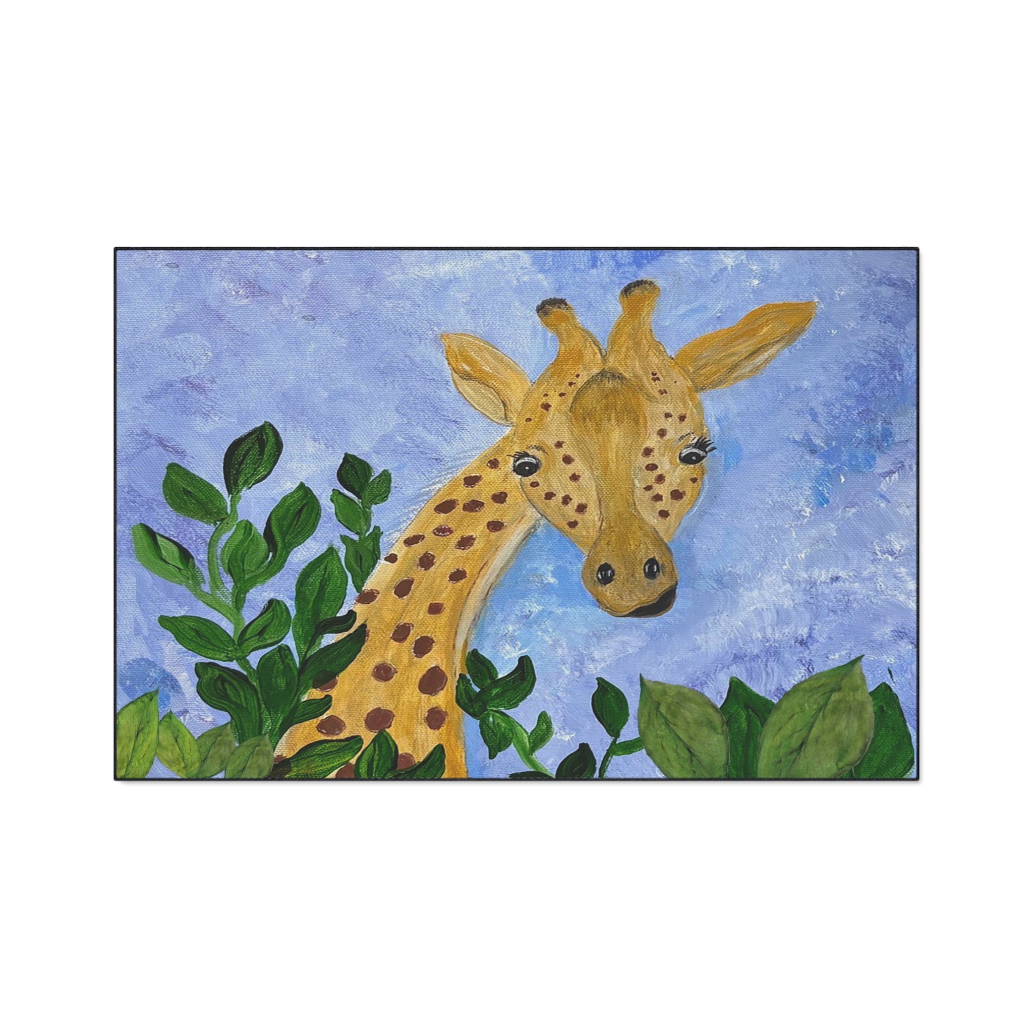 Giraffe Garden Heavy-Duty Floor Mat — Playful Safari Doormat for Kids’ Rooms & Entryways