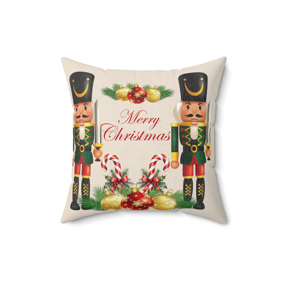 Nutcracker Merry Christmas Decorative Pillow