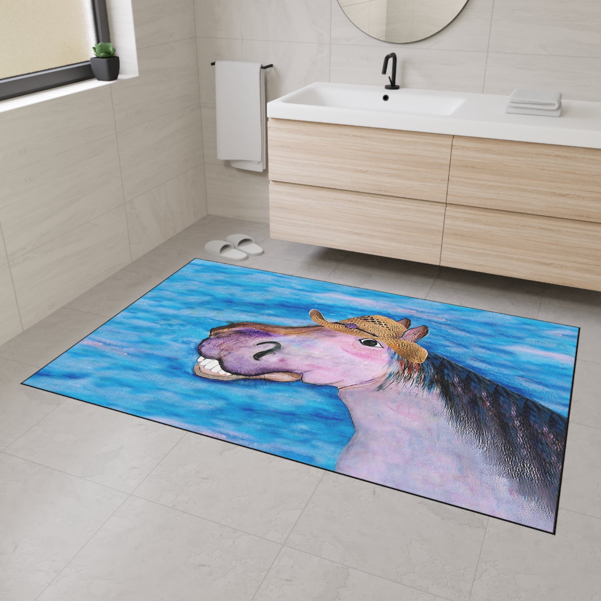 Funny Cowboy Horse Heavy Duty Floor Mat — Western Horse Doormat