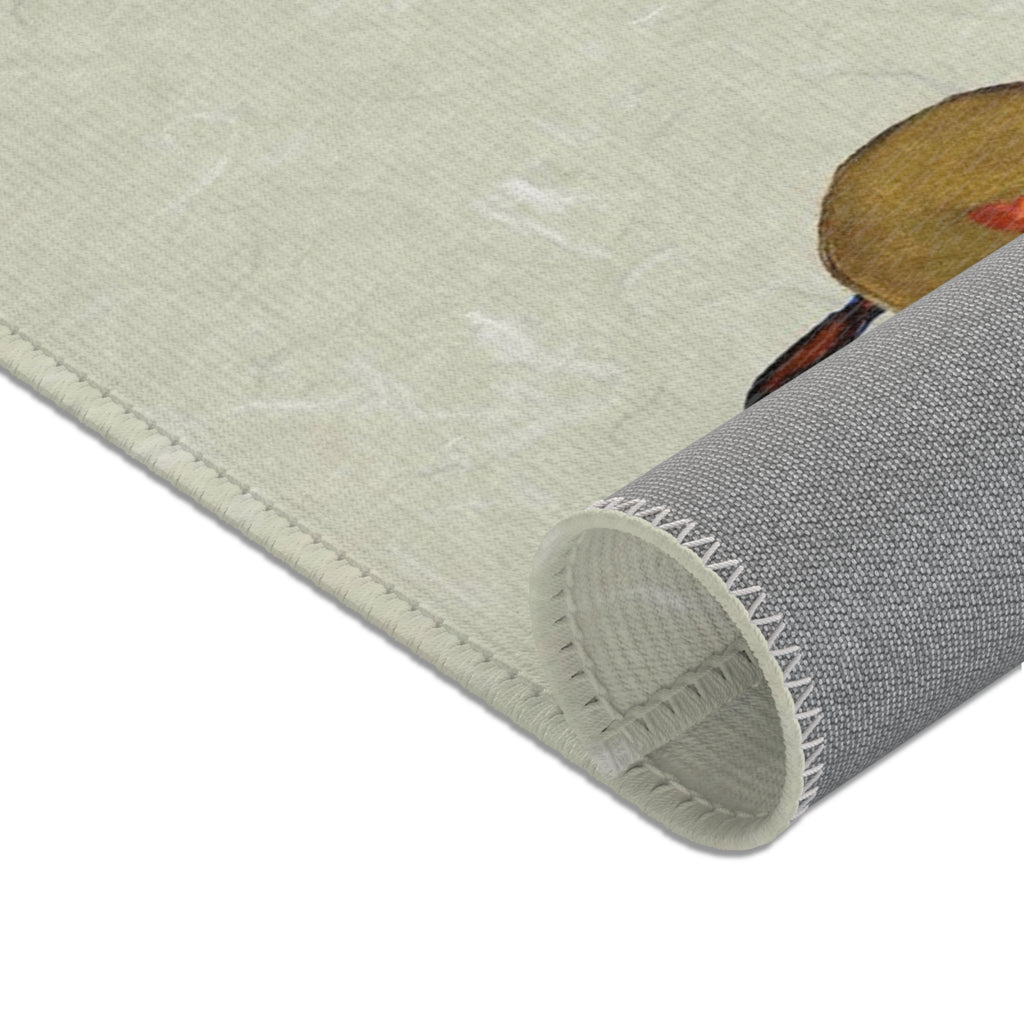 Cajun Fleur-de-Lis Area Rug — Gold with seafood Accents Mat