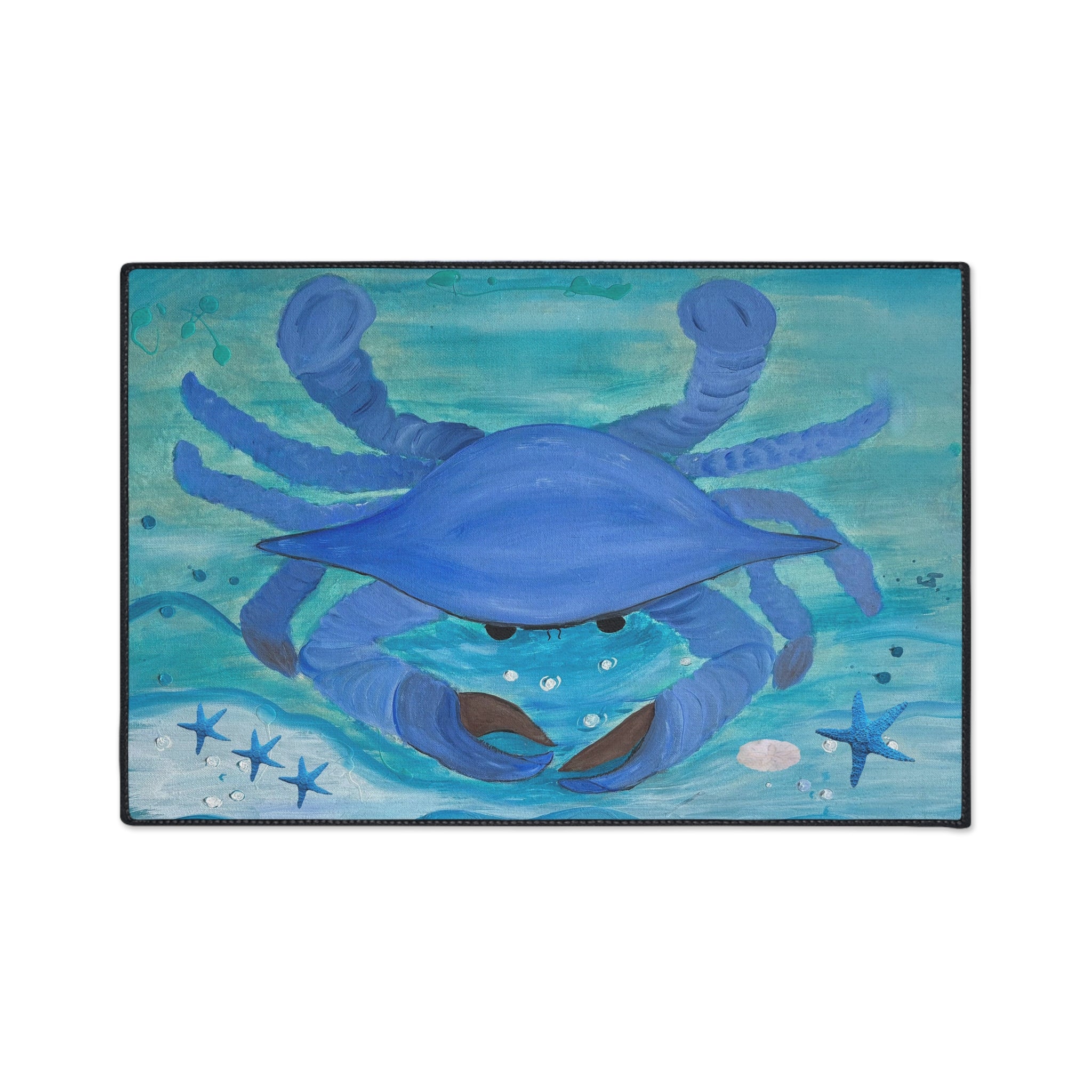 Blue Crab Beach Floor Mat – Coastal Ocean Decor Doormat