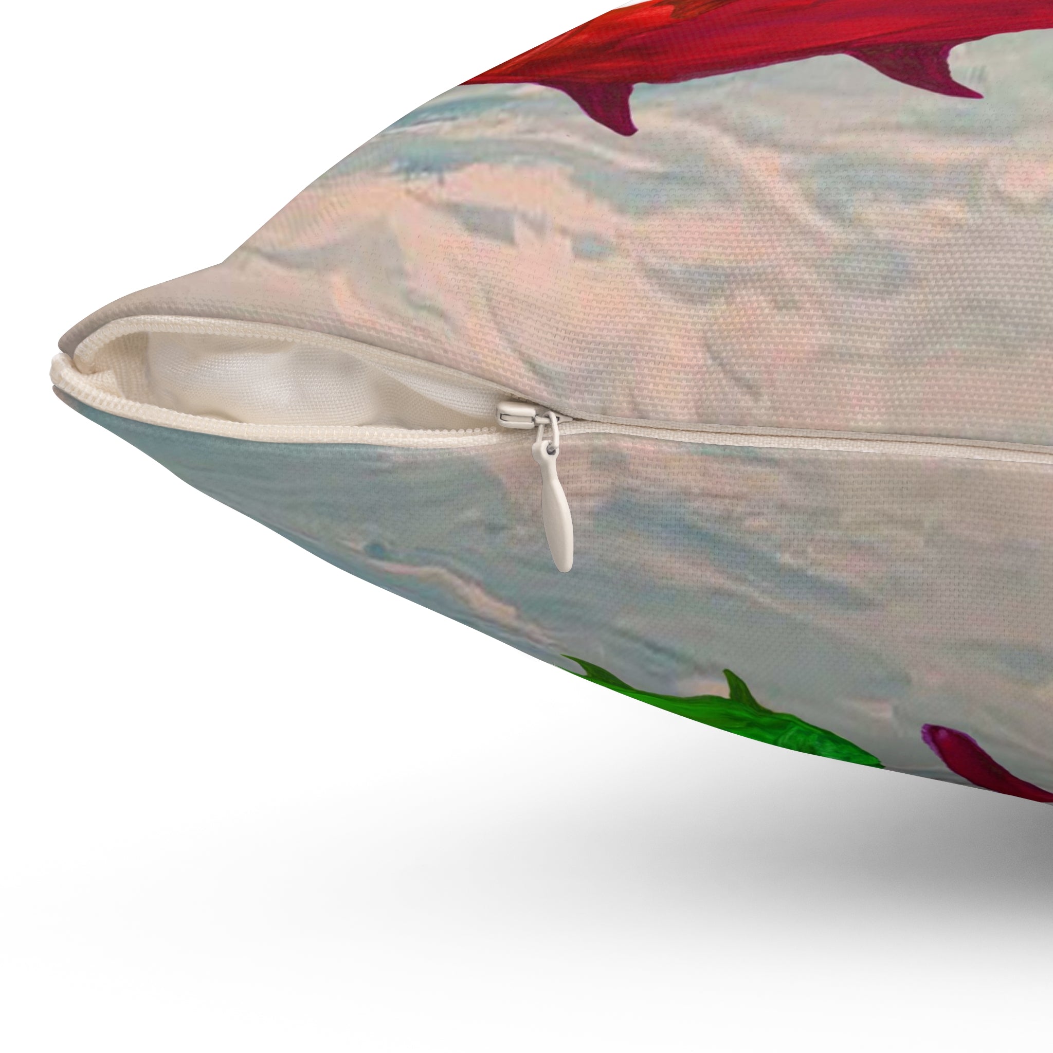 Christmas Fish Throw Pillow — 'Merry Christmas' Nautical Holiday Decor